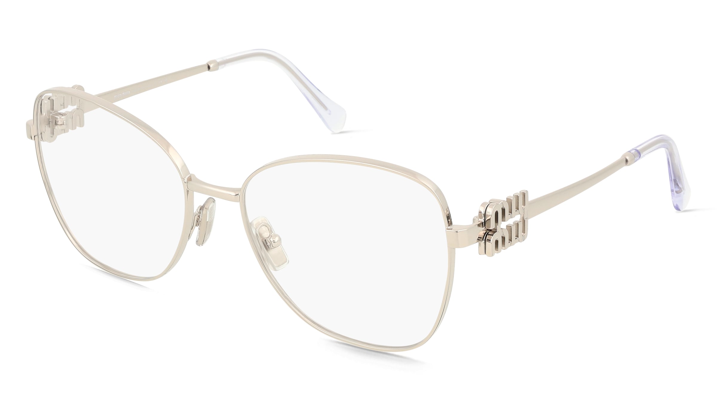 Miu Miu MU50XV Damen-Brille inkl. Gläser Vollrand Pilot Metall-Gestell 56/17/135, Silber
