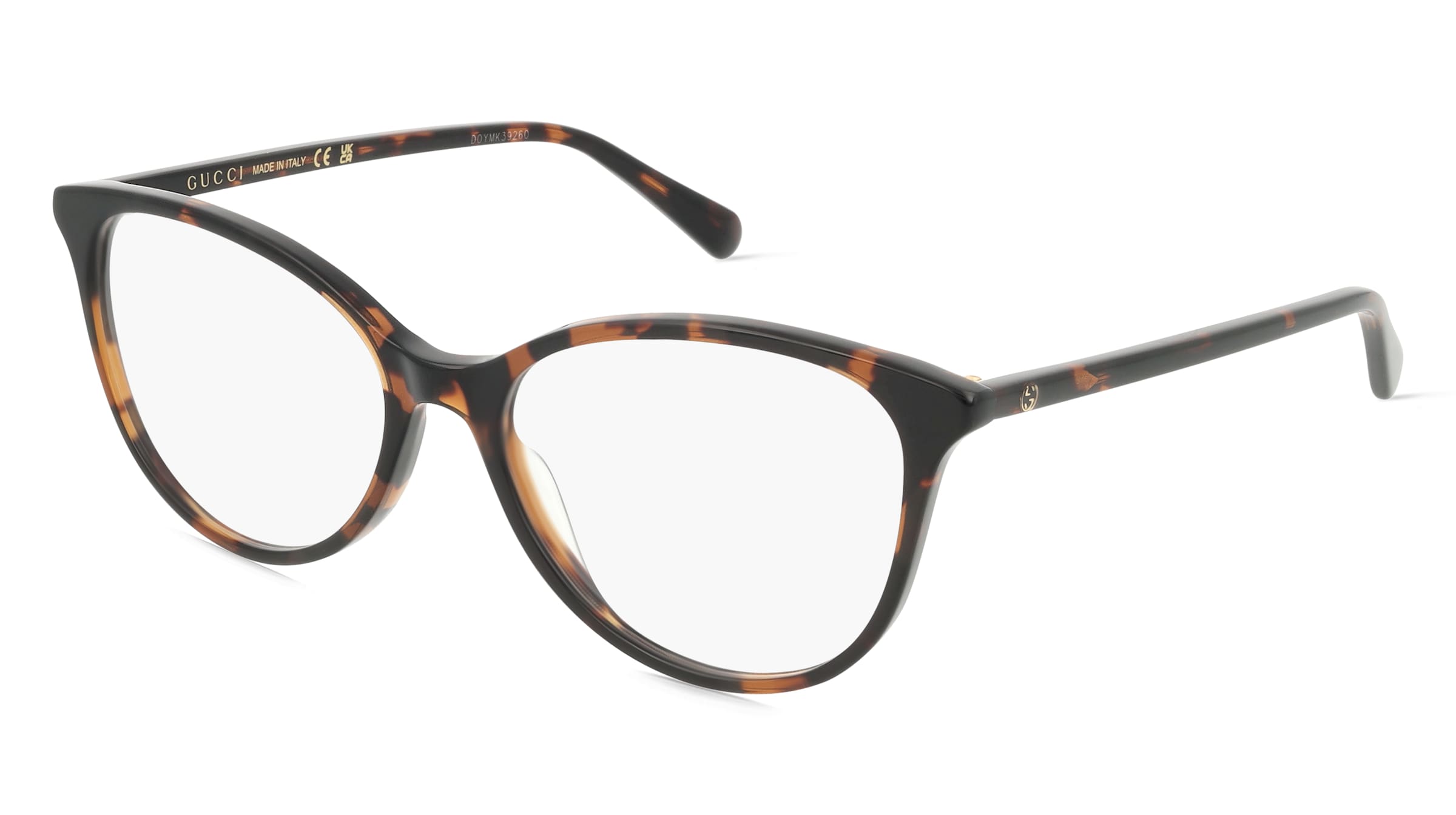 Gucci GG1359O Damen-Brille inkl. Gläser Vollrand Cat Eye Acetat-Gestell 54/16/140, Havanna
