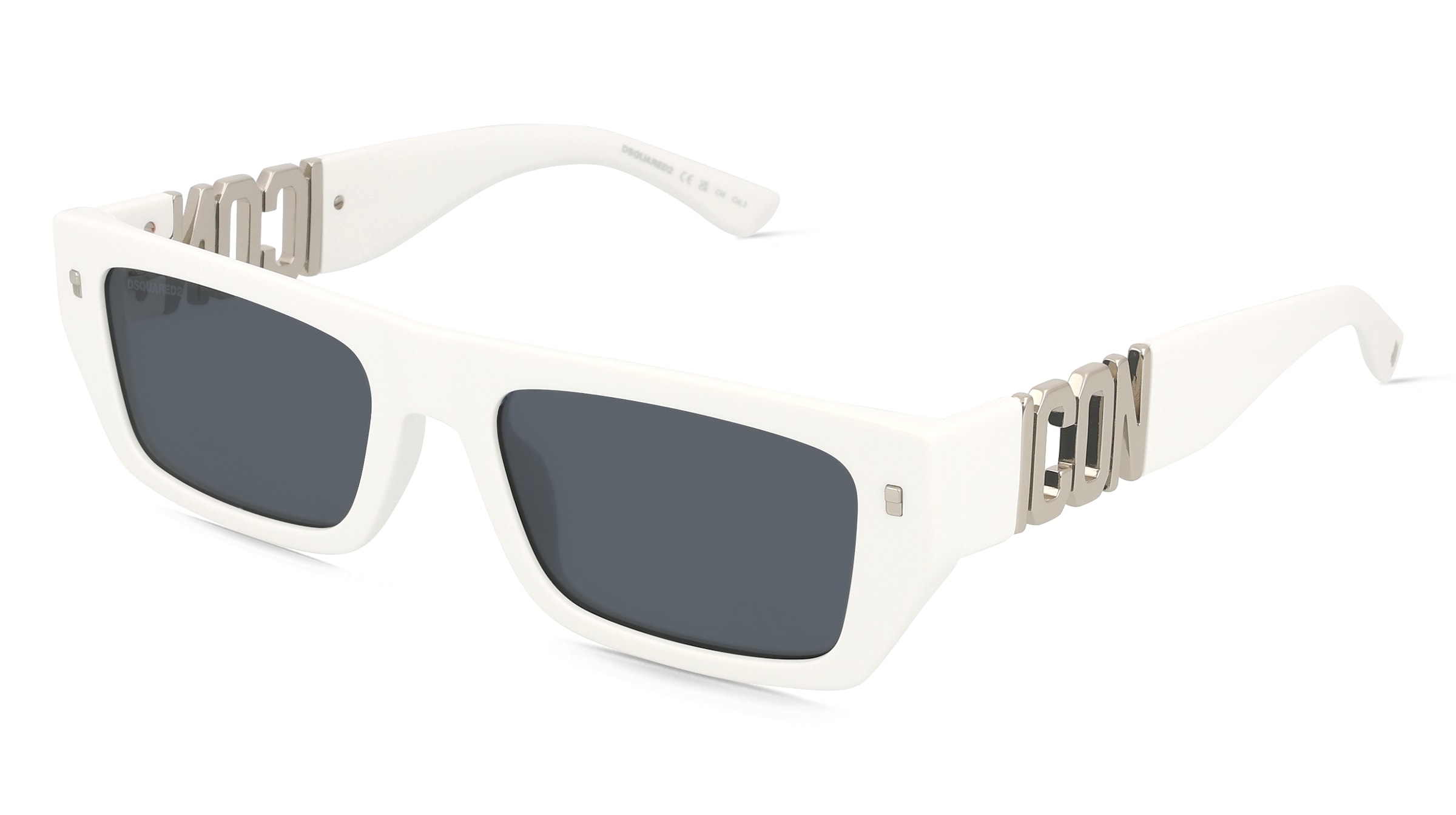 Dsquared2 Icon 0011/S Herren-Sonnenbrille Vollrand Quadratisch Acetat-Gestell, Weiß