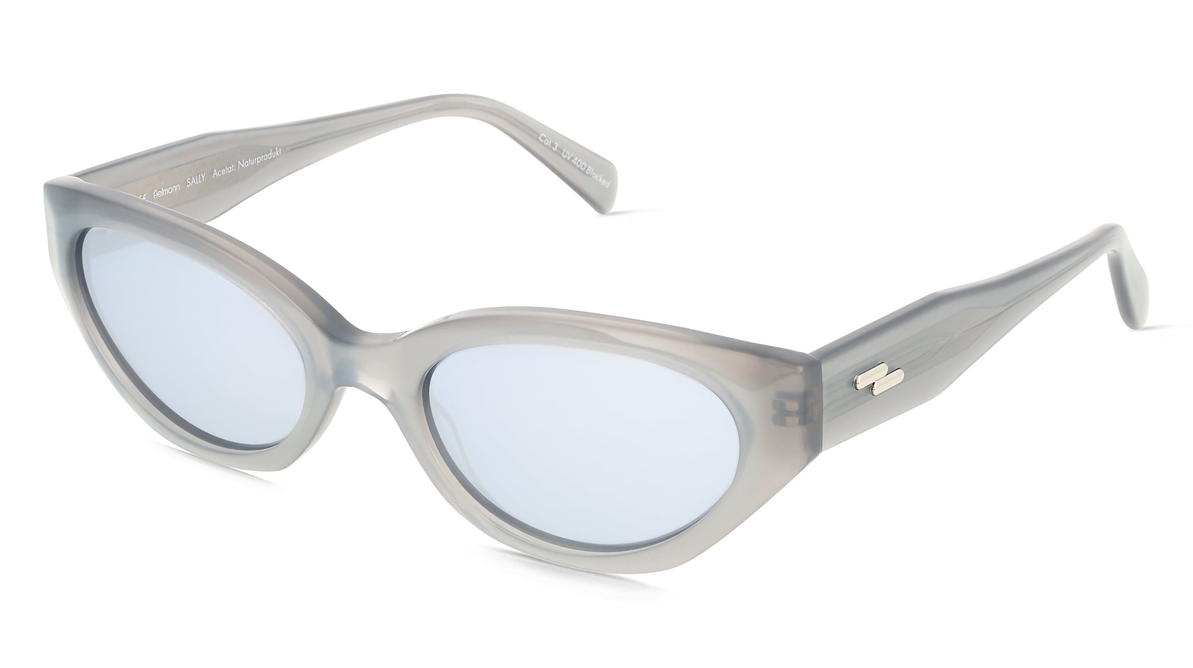 Fielmann LN 072 SUN FA SALLY Damen-Sonnenbrille Vollrand Cat Eye Acetat Extrudiert-Gestell, Grau