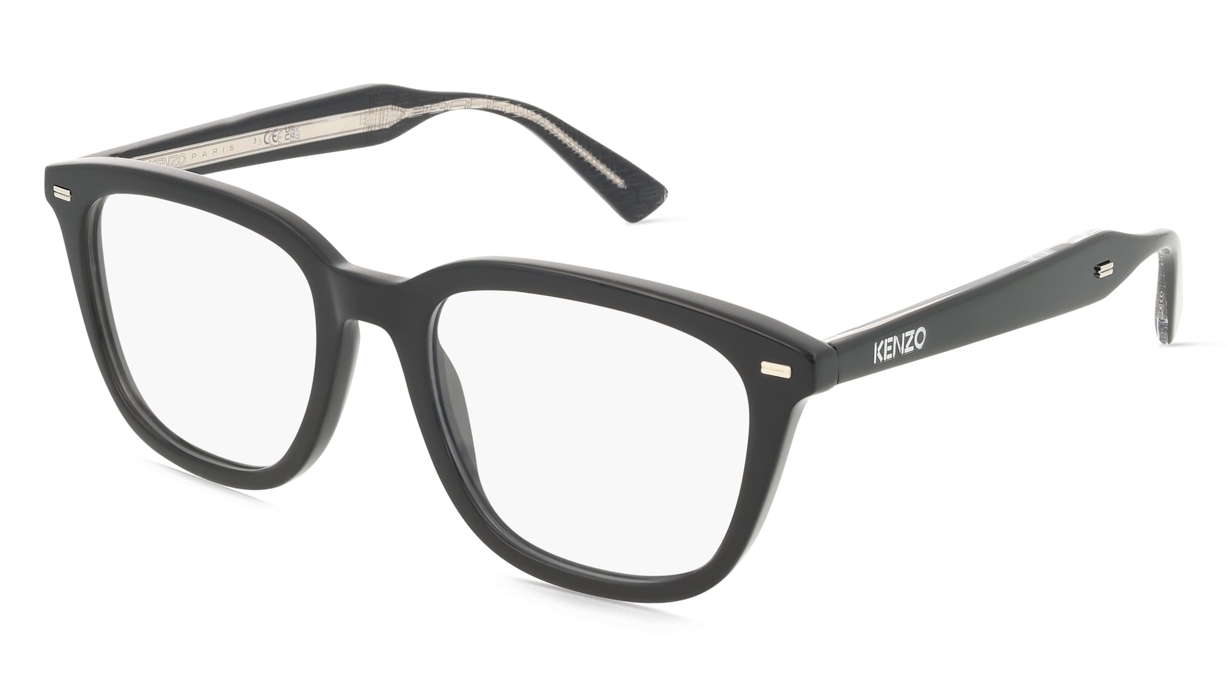 Kenzo KZ50229I WEAVE Herren-Brille inkl. Gläser Vollrand Geometrisch Acetat-Gestell 52/19/145, Schwarz