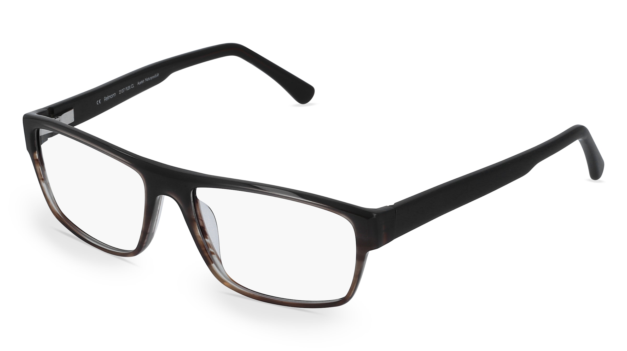 Fielmann 2137 FLEX CL Herren-Brille inkl. Gläser Vollrand Quadratisch Acetat-Gestell 55/17/140, Schwarz