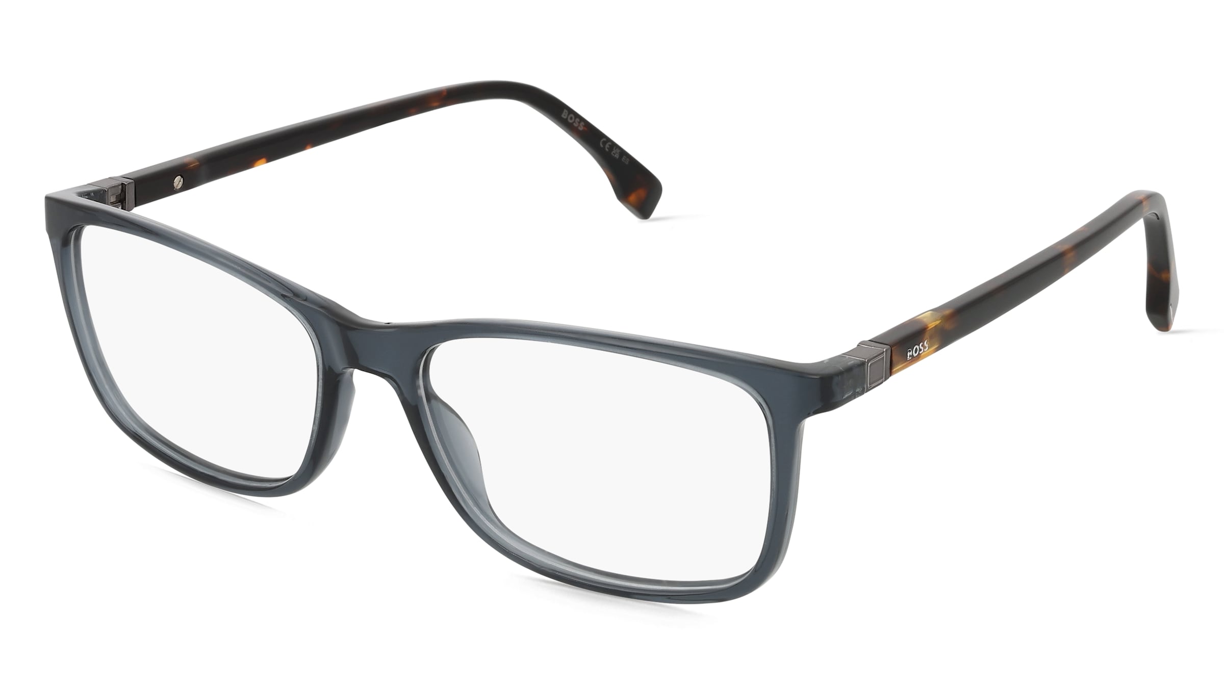 Boss 1573 Herren-Brille inkl. Gläser Vollrand Quadratisch Kunststoff-Gestell 56/17/145, Grau