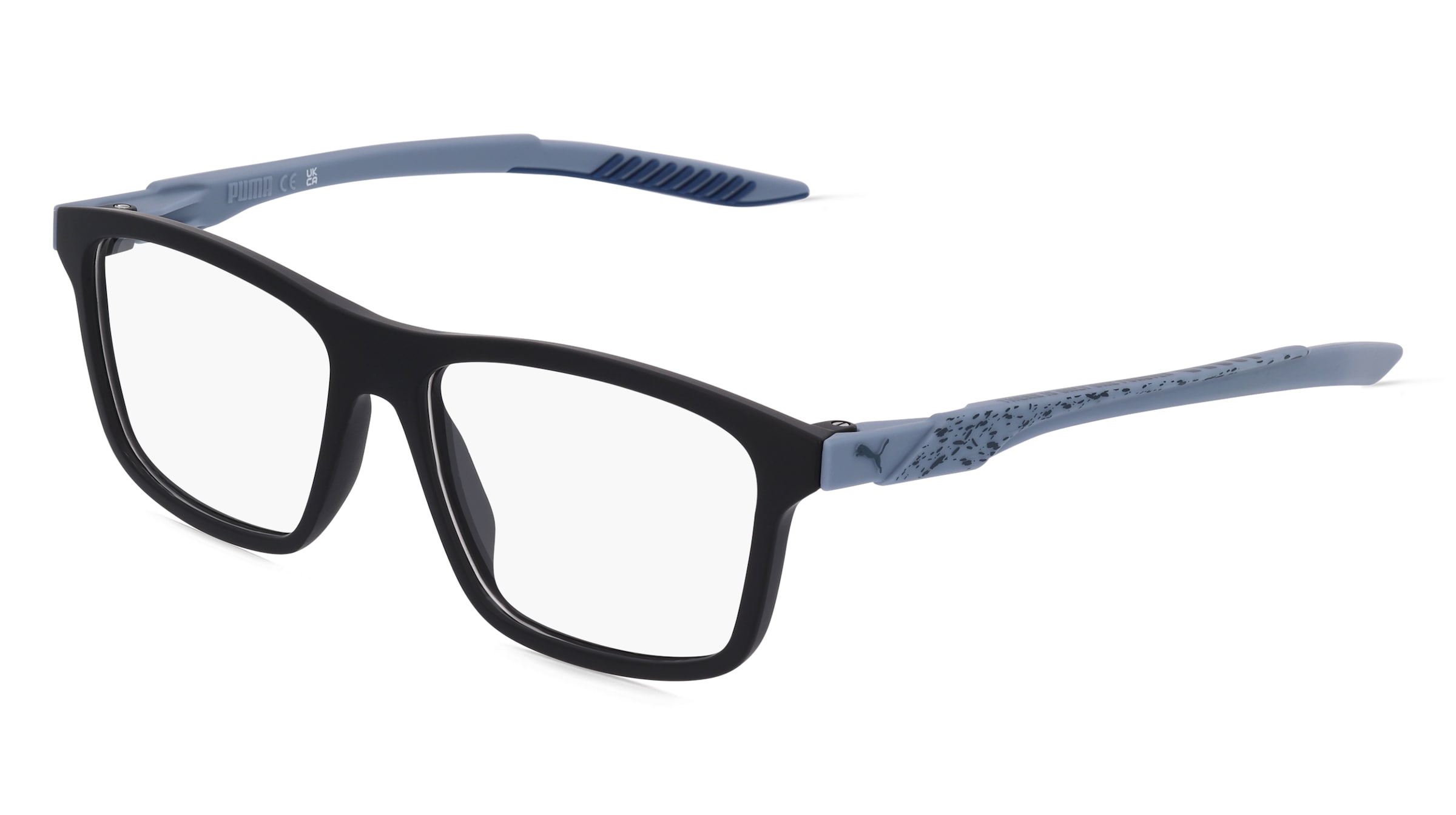 Puma PU0394O Unisex-Brille inkl. Gläser Vollrand Quadratisch Kunststoff-Gestell 57/16/145, Schwarz