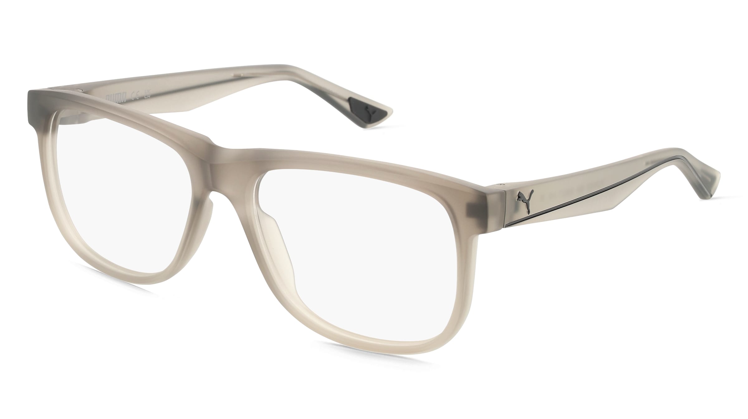 Puma PU0443O Unisex-Brille inkl. Gläser Vollrand Quadratisch Kunststoff-Gestell 56/17/145, Grau