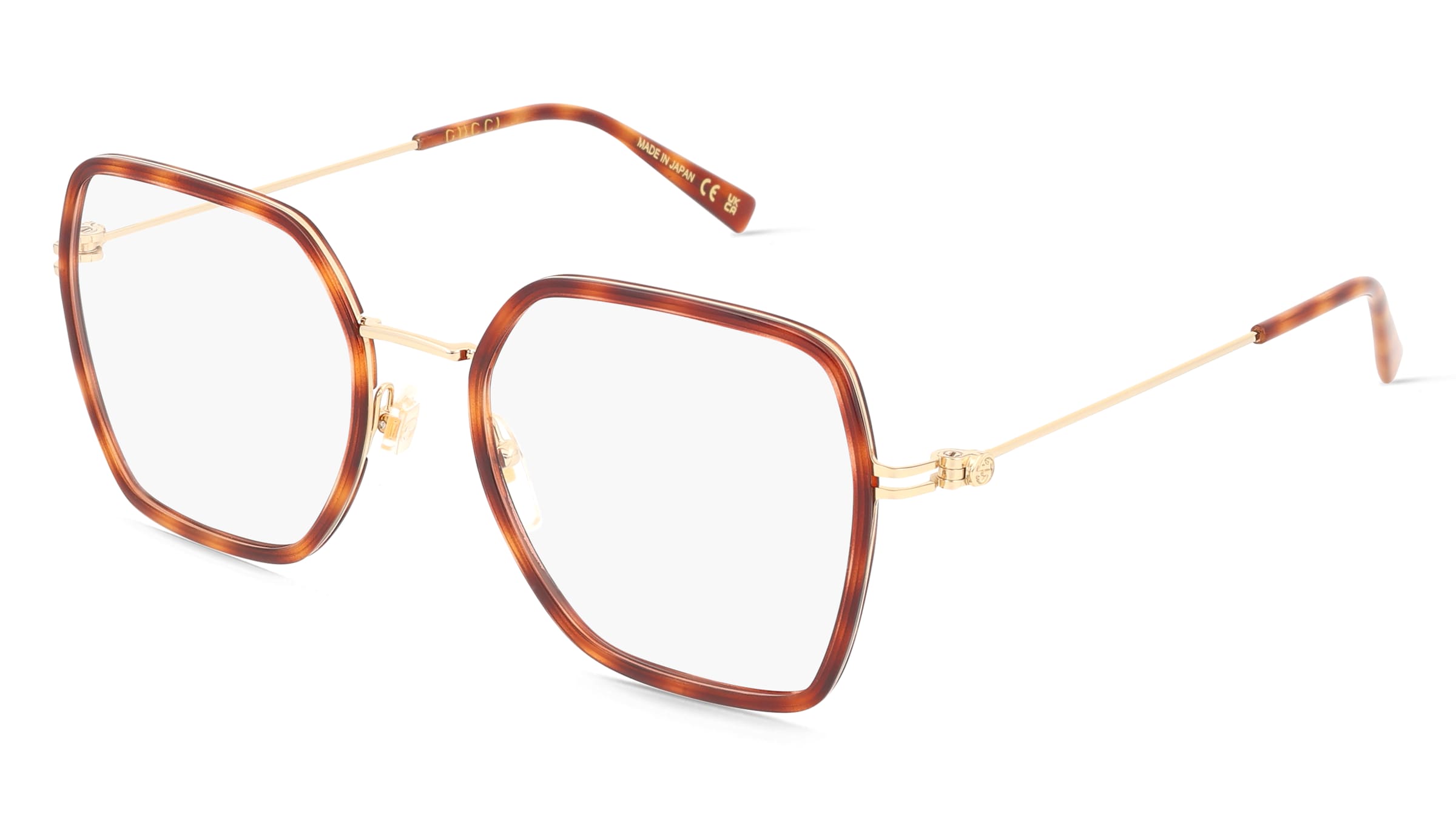 Gucci GG1850O Unisex-Brille inkl. Gläser Vollrand Eckig Kunststoff-Gestell 51/19/145, Havanna