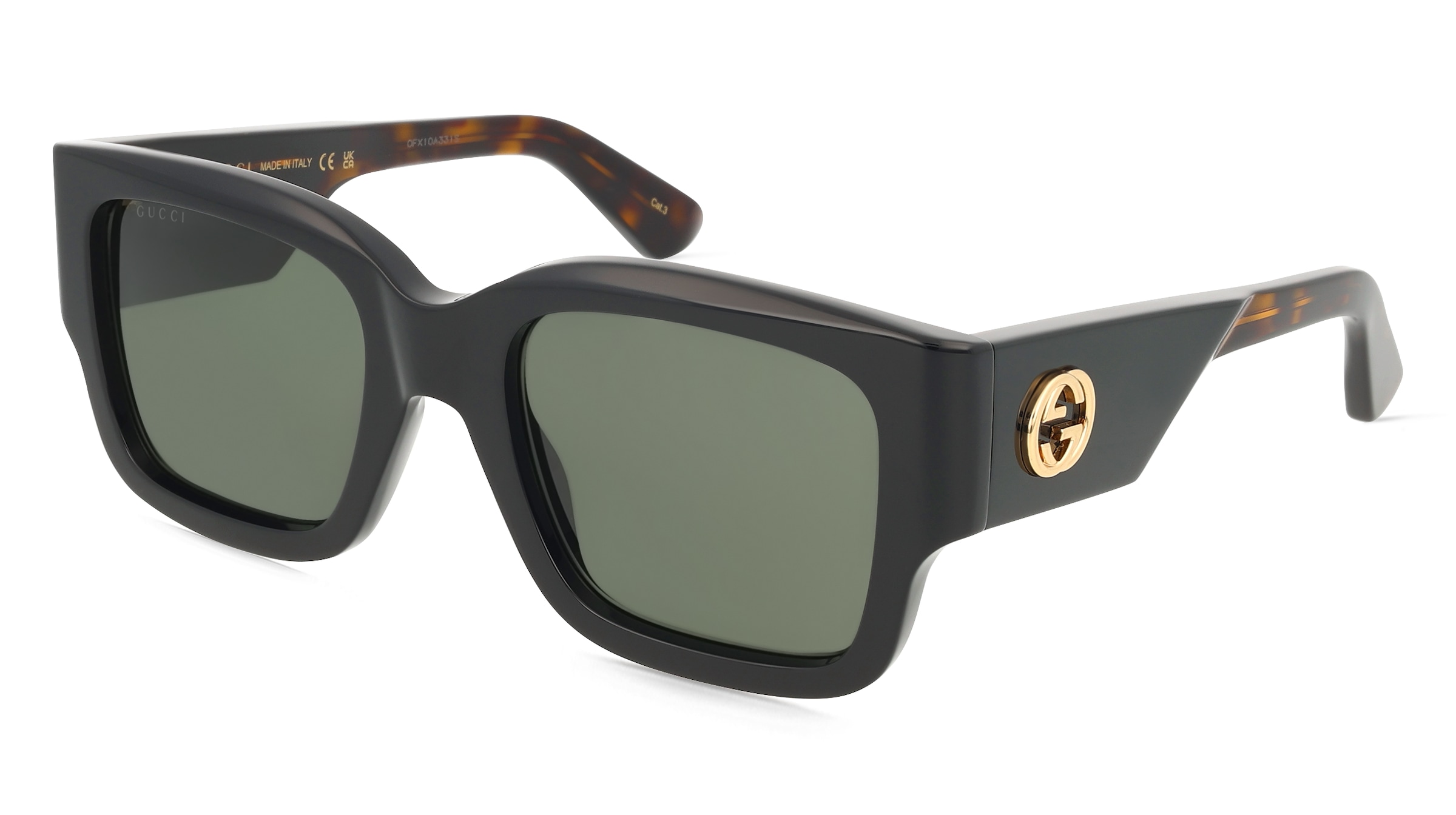 Gucci GG1663S Unisex-Sonnenbrille Vollrand Eckig Acetat-Gestell, Schwarz