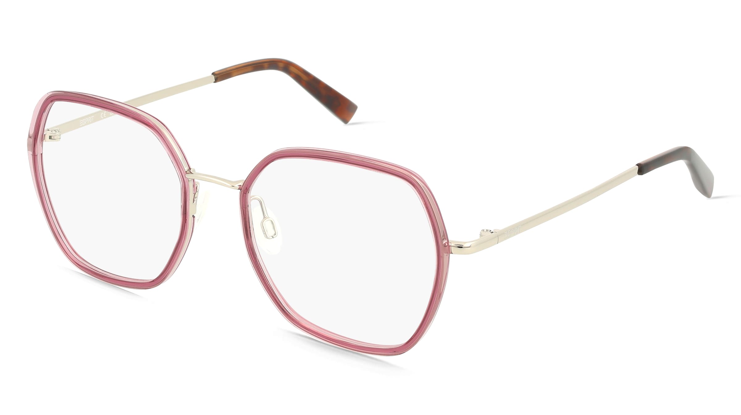 Esprit 33544 Damen-Brille inkl. Gläser Vollrand Geometrisch Kunststoff-Gestell 52/18/140, Lila