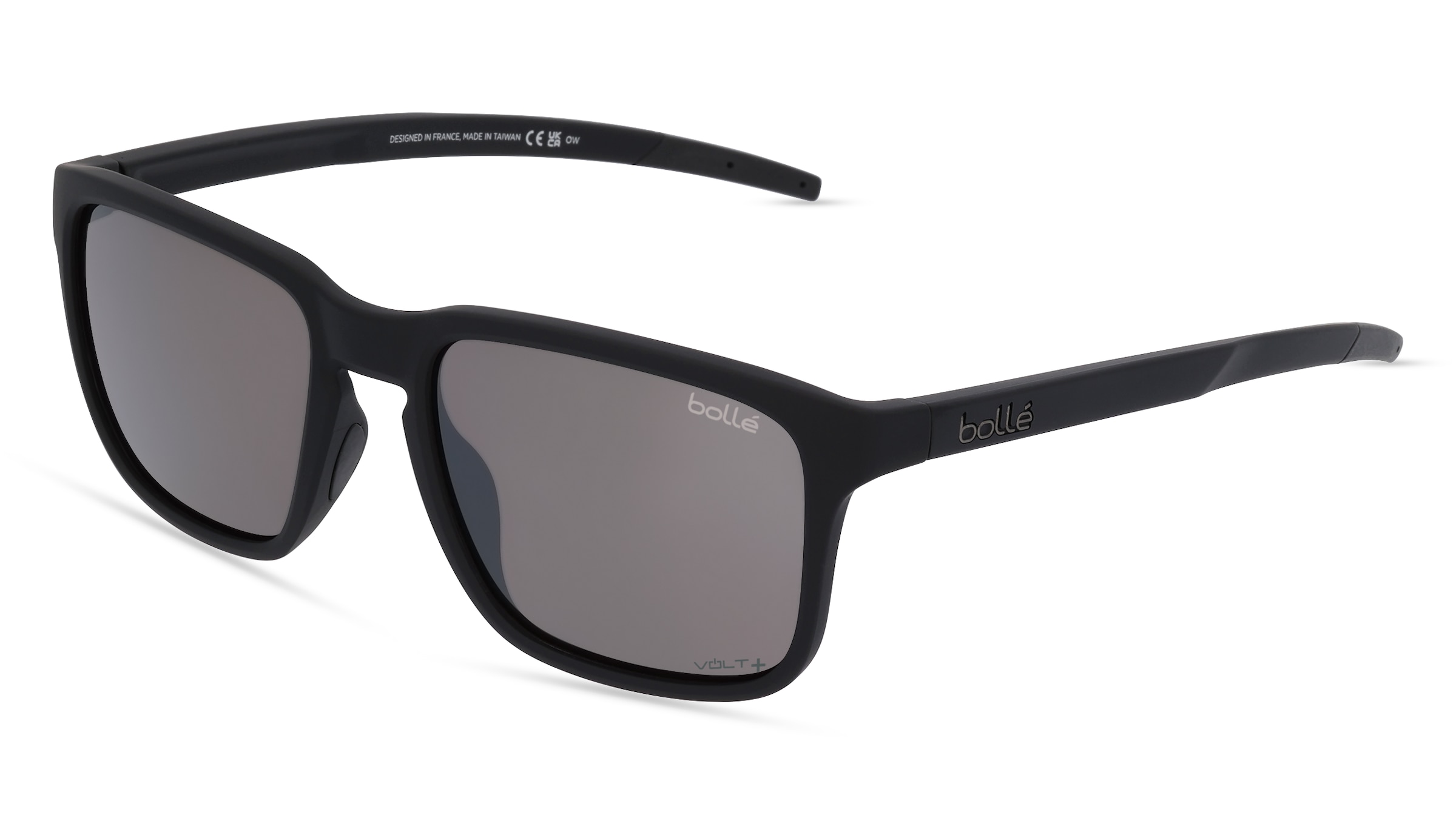 Bollé Brands Germany Bollé SCORE Herren-Sonnenbrille Vollrand Eckig Kunststoff-Gestell, grau