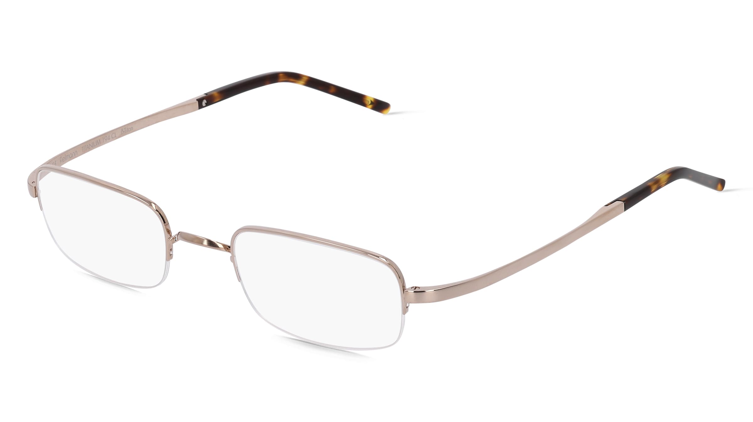 Fielmann TITANIUM 194 CL Herren-Brille inkl. Gläser Halbrand Quadratisch Titan-Gestell 49/23/145, Gold