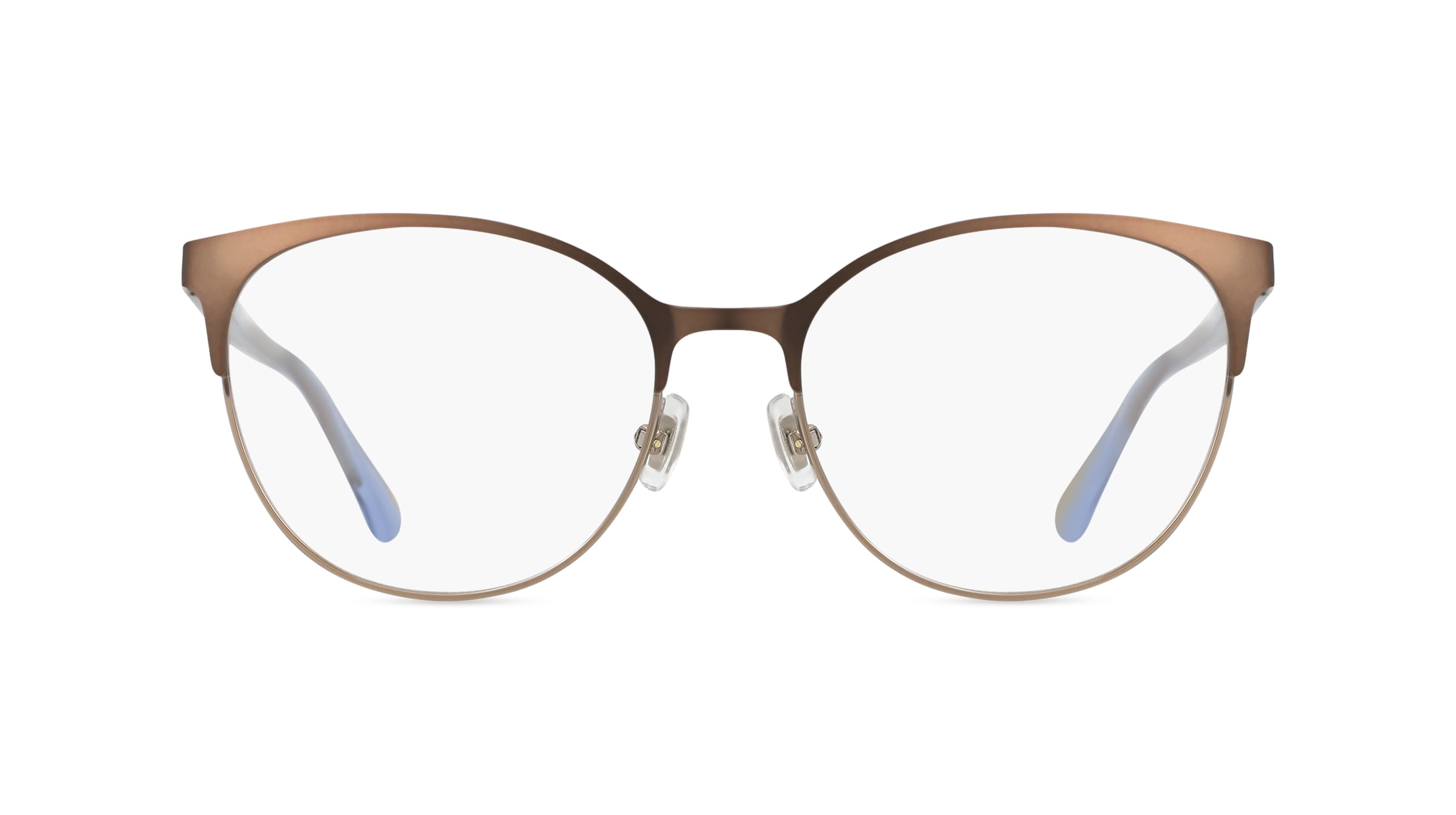 Fossil 7041 Damen-Brille inkl. Gläser Vollrand Panto Metall-Gestell 52mm/17mm/145mm, braun