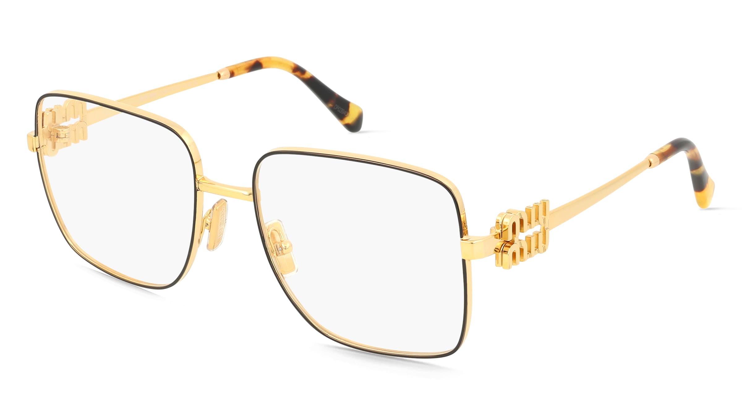 Miu Miu MU51XV Damen-Brille inkl. Gläser Vollrand Quadratisch Metall-Gestell 54/17/135, Schwarz