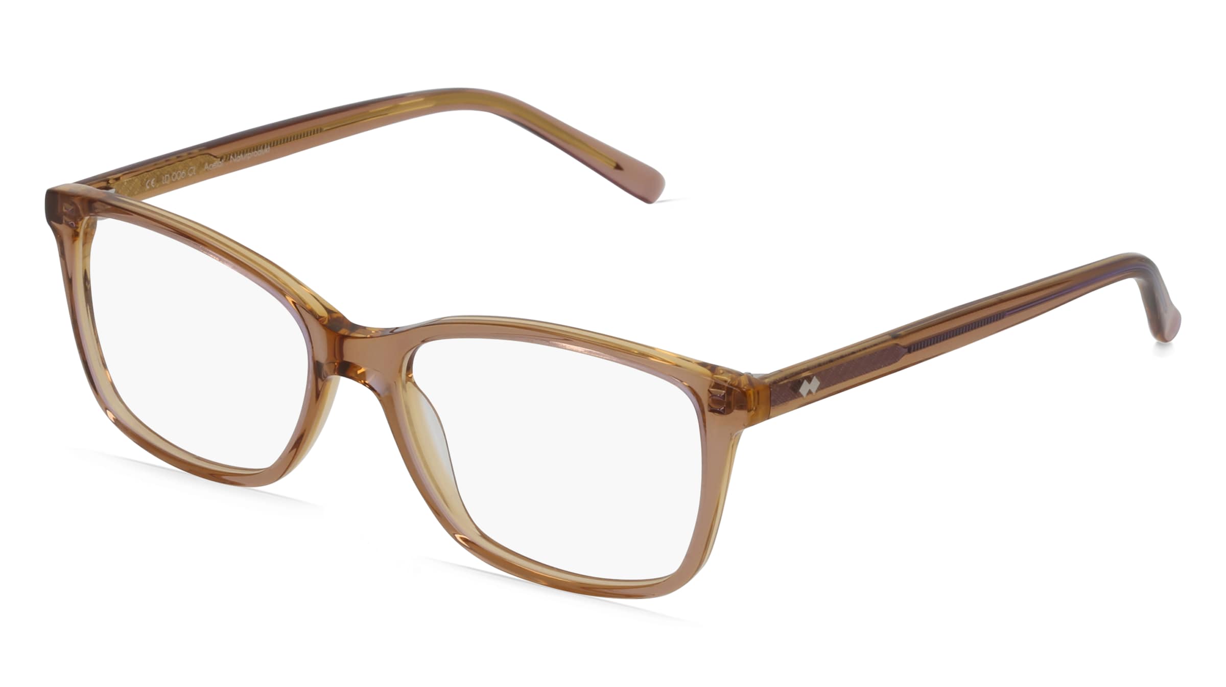 Fielmann LD 006 CL Damen-Brille inkl. Gläser Vollrand Quadratisch Acetat-Gestell 52/16/135, Beige