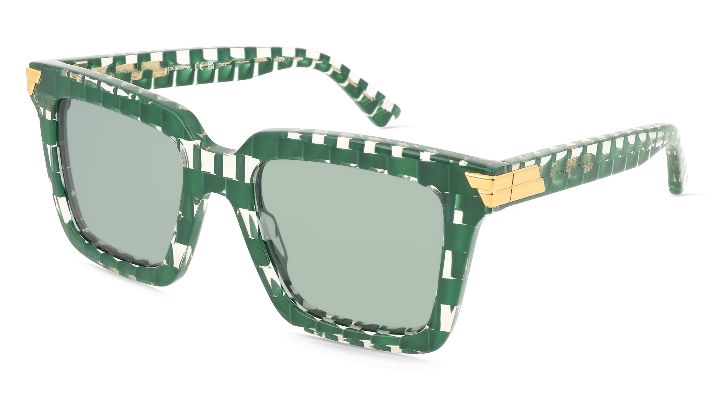 Bottega Veneta BV1005S Unisex-Sonnenbrille Vollrand Eckig Acetat-Gestell, Grün