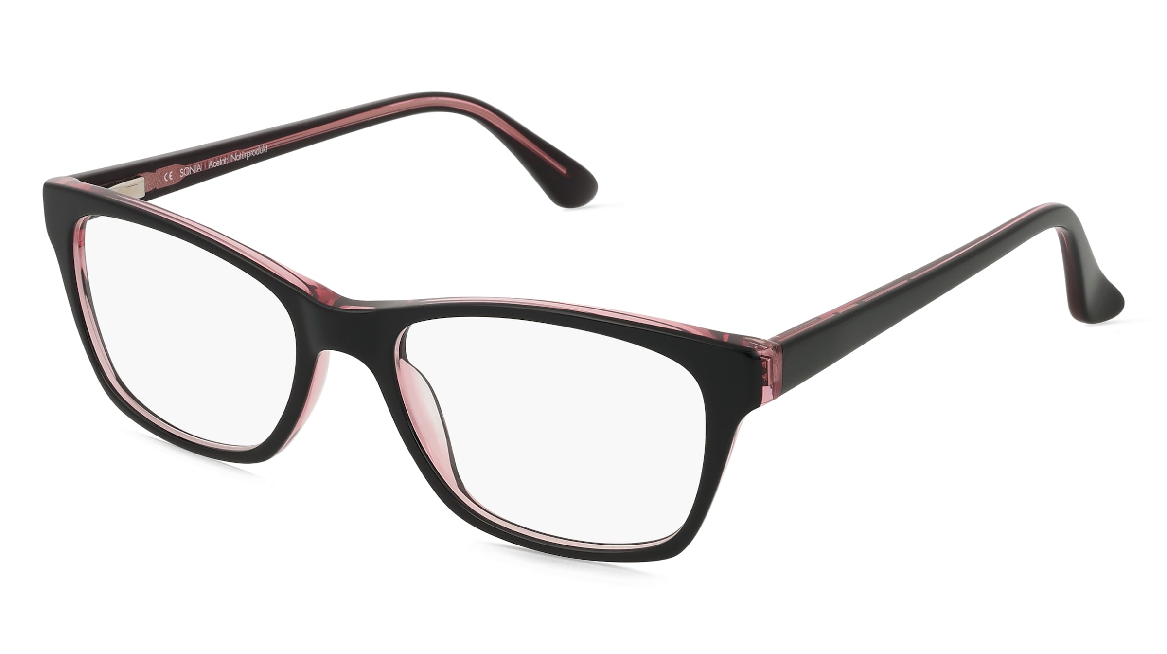 Fielmann ABC 089 FLEX CL SONIA Damen-Brille inkl. Gläser Vollrand Quadratisch Acetat-Gestell 52/17/140, Schwarz