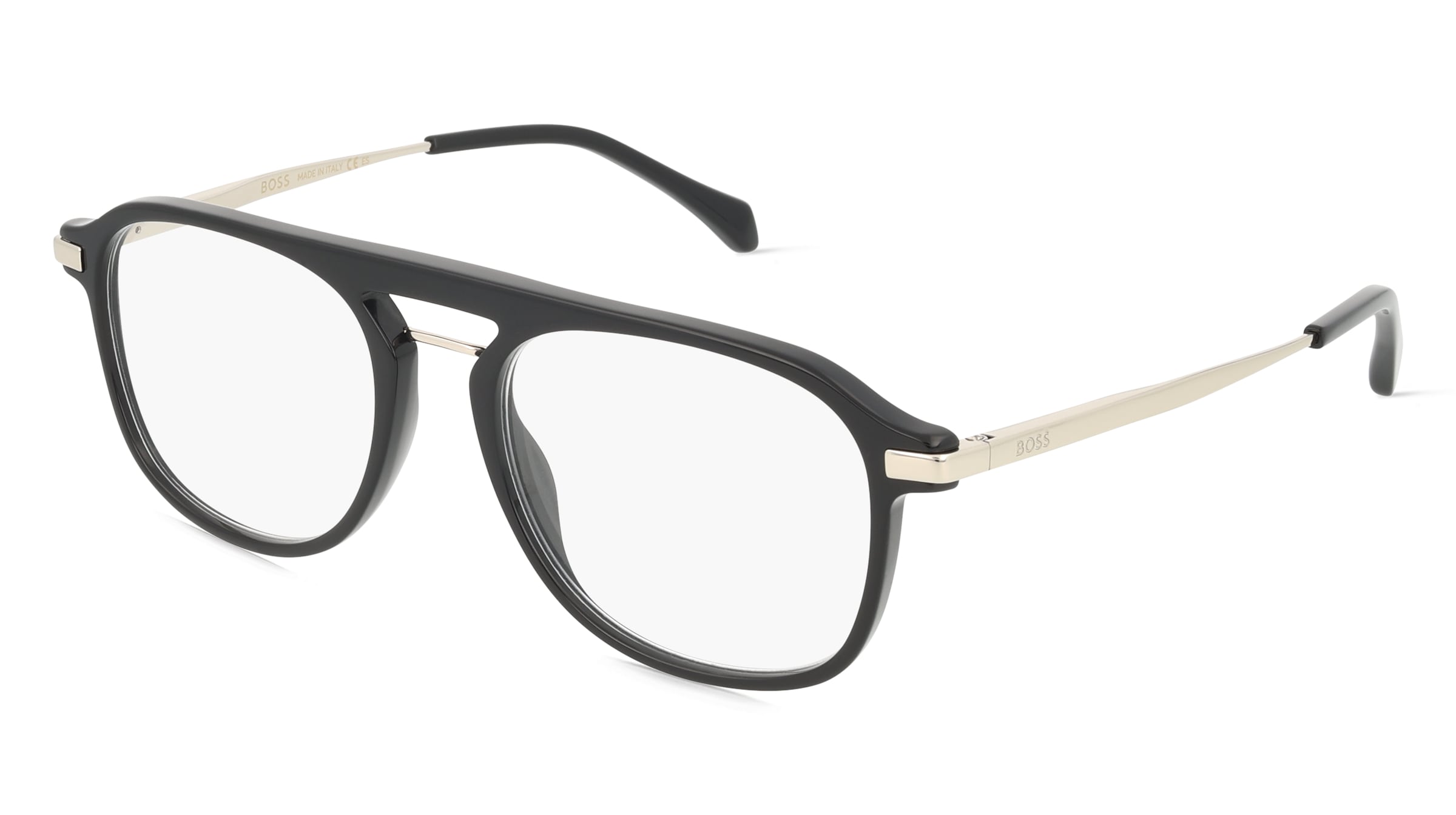 Boss 1092/IT Herren-Brille inkl. Gläser Vollrand Pilot Acetat-Gestell 52/18/145, Schwarz