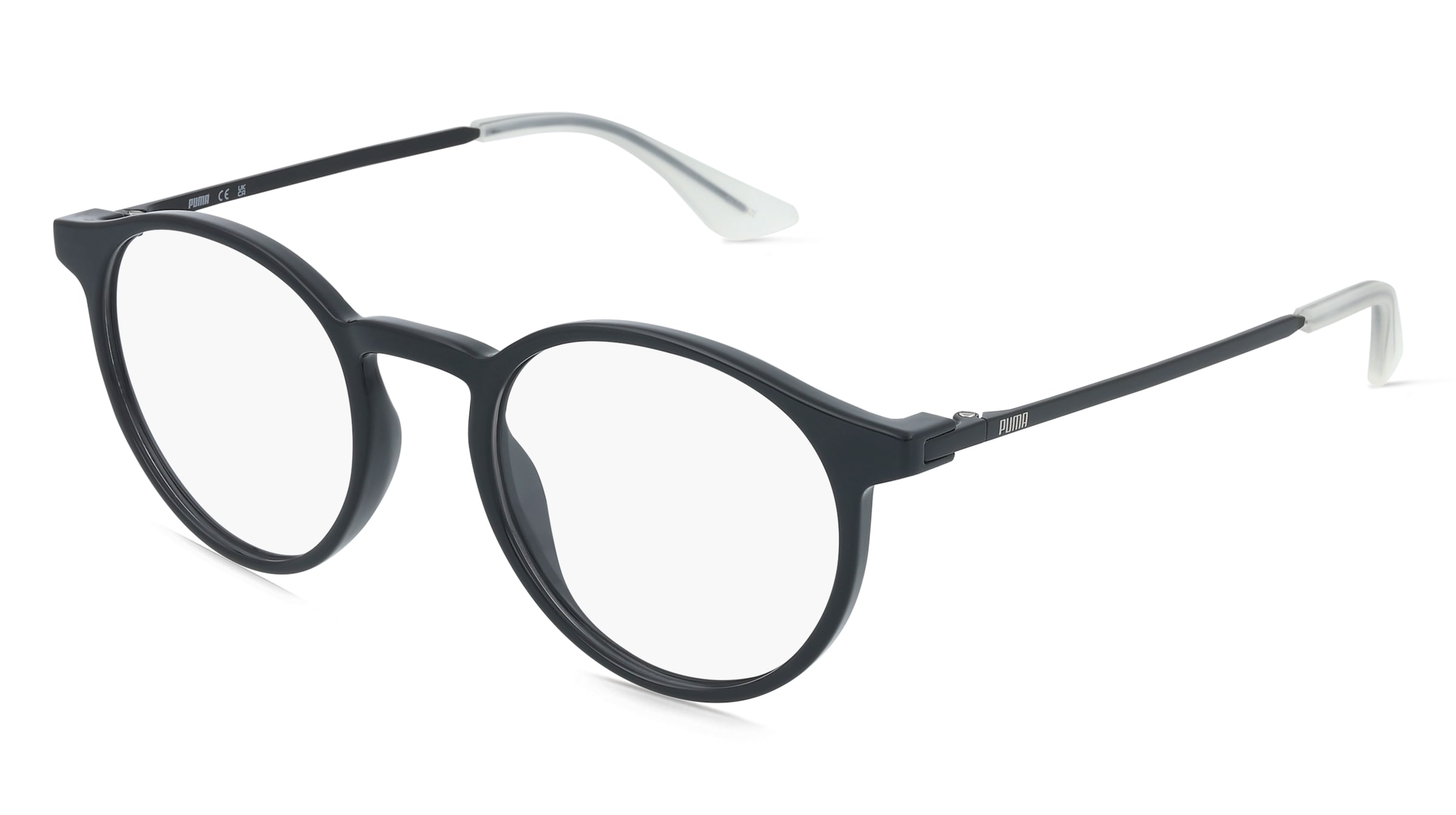 PUMA PU0524O Herren-Brille inkl. Gläser Vollrand Rund Kunststoff-Gestell 48/20/145, Schwarz
