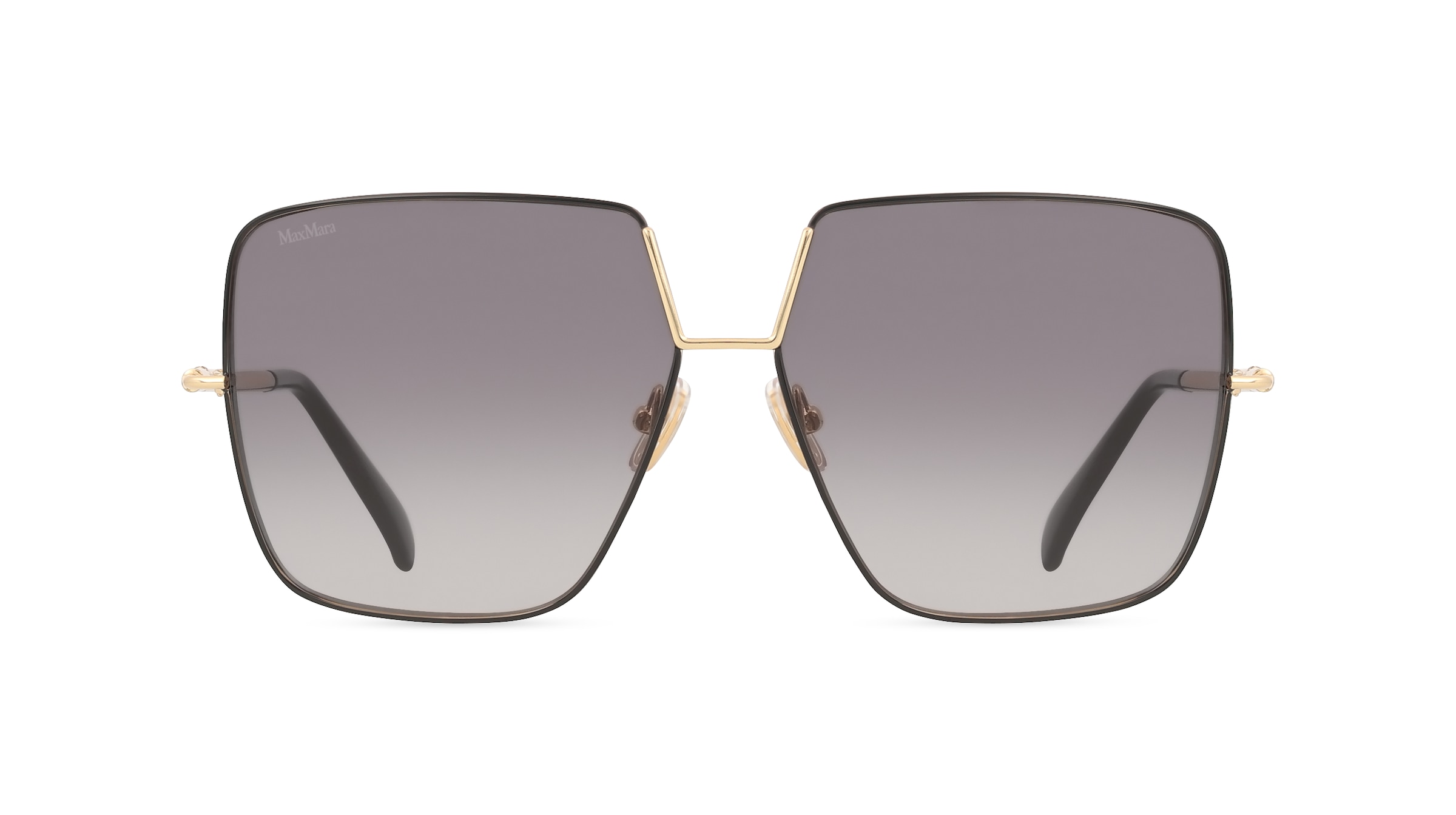 Max Mara MM0082 Damen-Sonnenbrille Vollrand Pilot Metall-Gestell, gold