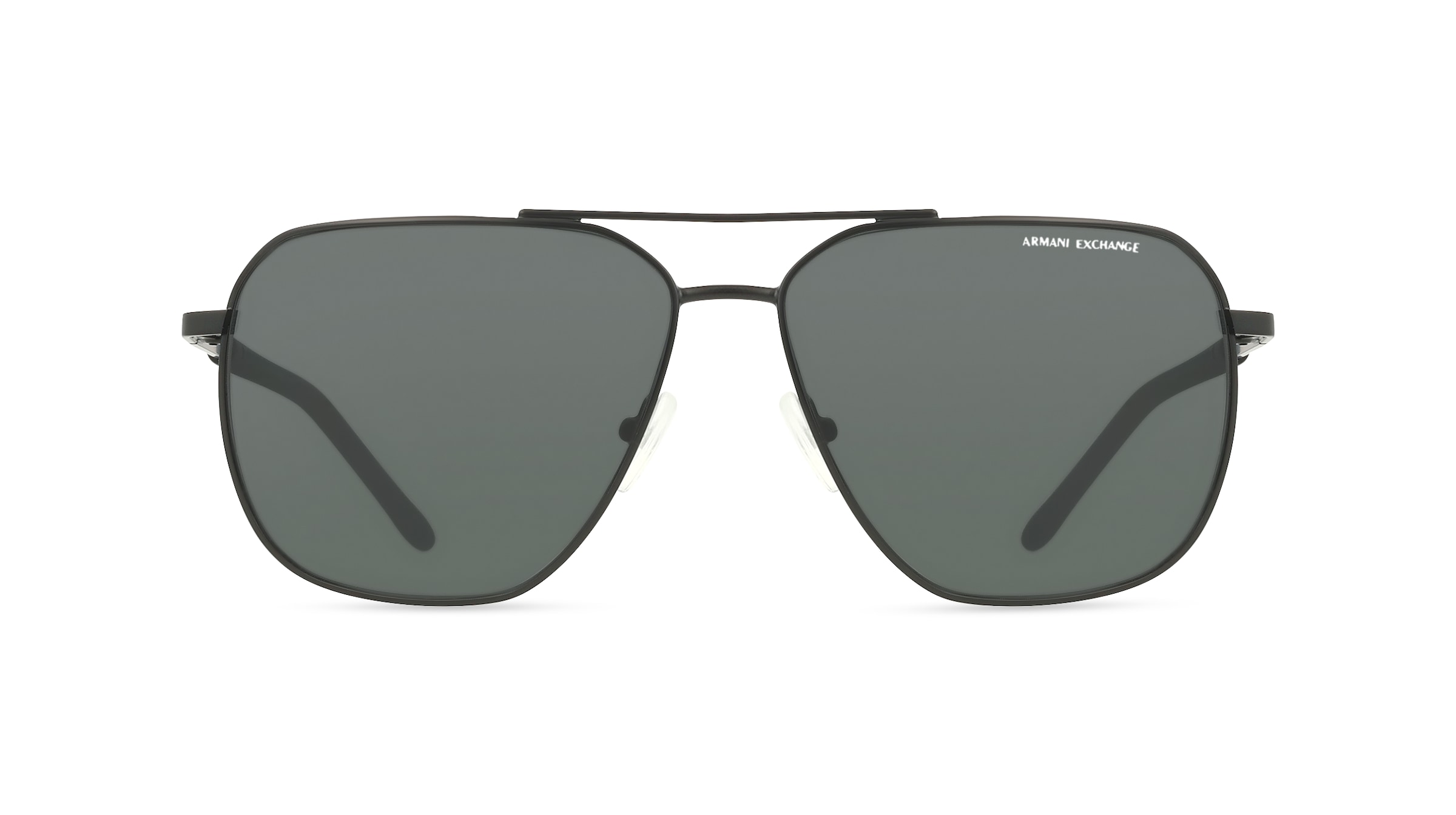 Emporio Armani 0AX2057S Herren-Sonnenbrille Vollrand Pilot Metall-Gestell, schwarz