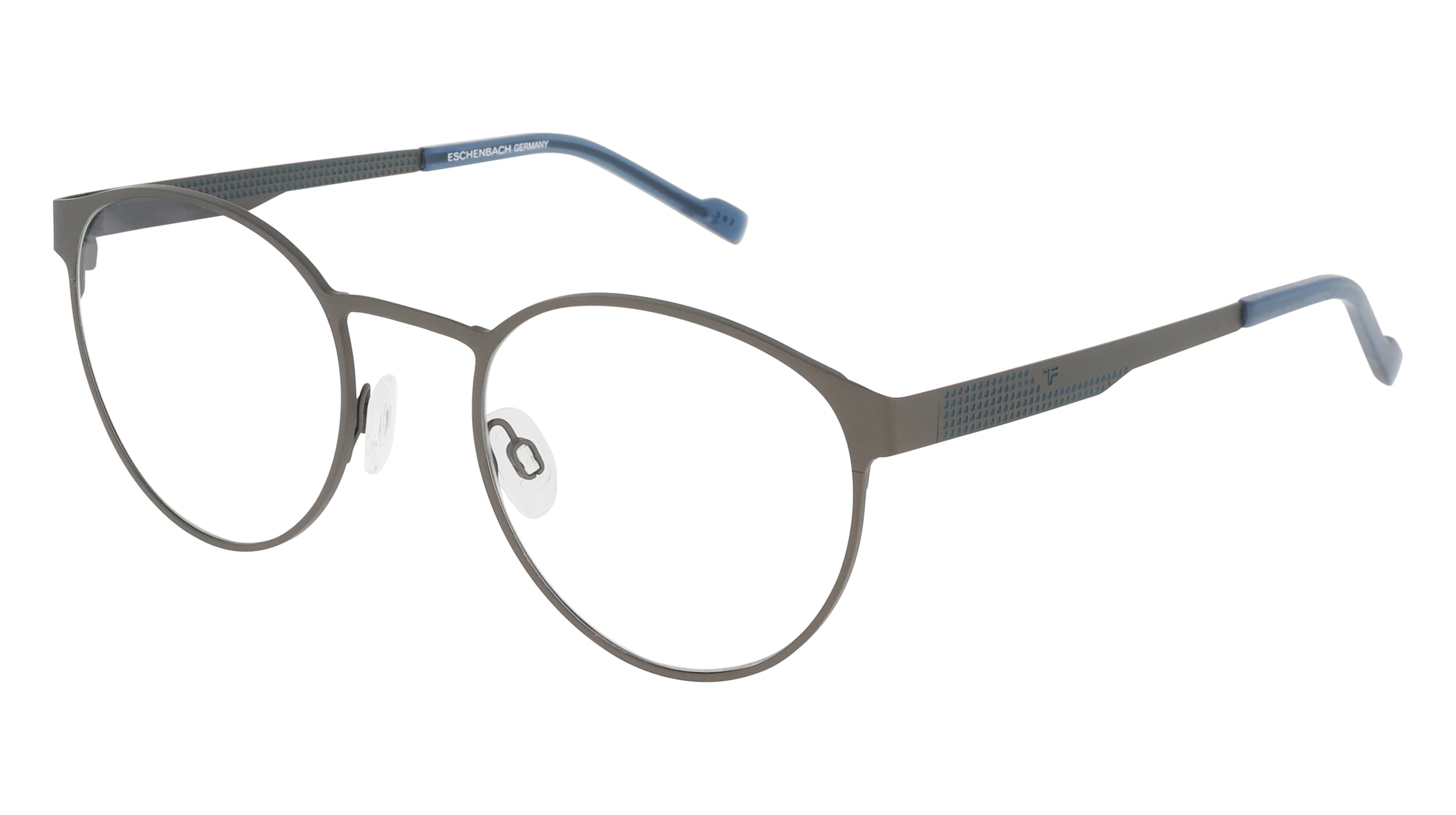 Titanflex 822021 Herren-Brille inkl. Gläser Vollrand Panto Metall-Gestell 52/22/145, Grau