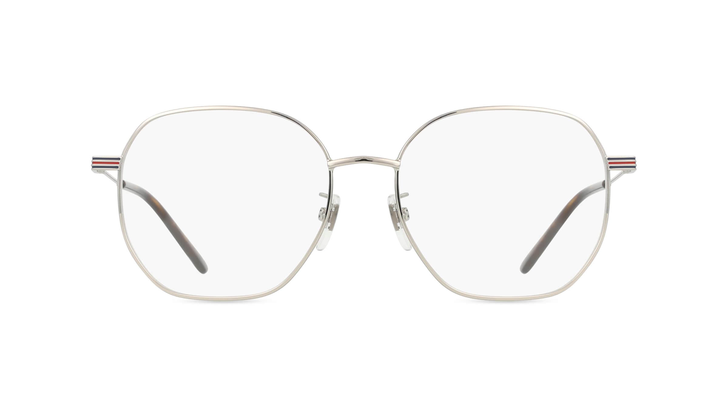 Gucci GG1125OA Unisex-Brille inkl. Gläser Vollrand Achteckig Metall-Gestell 53mm/20mm/145mm, silber