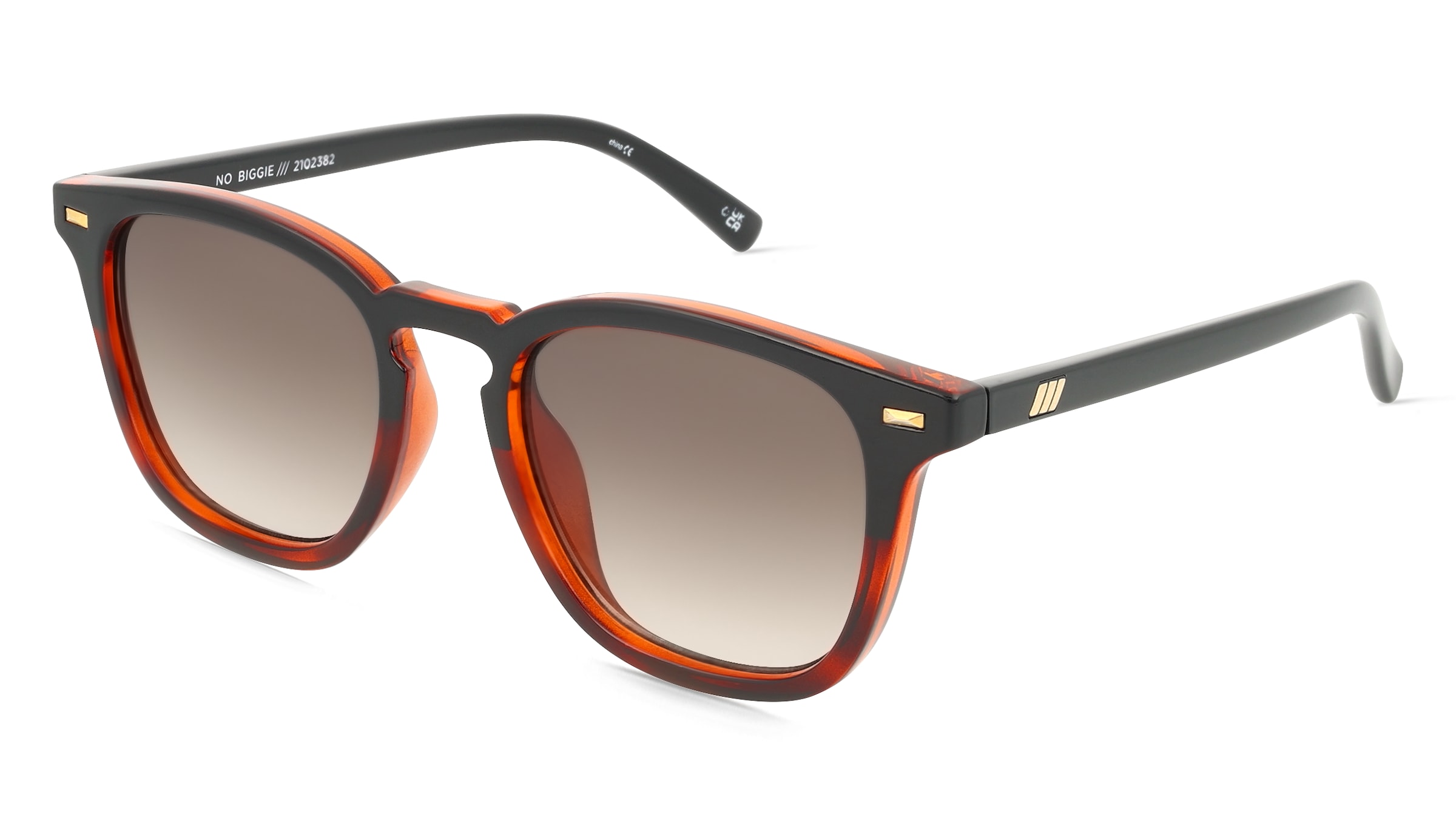 Le Specs NO BIGGIE Unisex-Sonnenbrille Vollrand Quadratisch Kunststoff-Gestell, Schwarz
