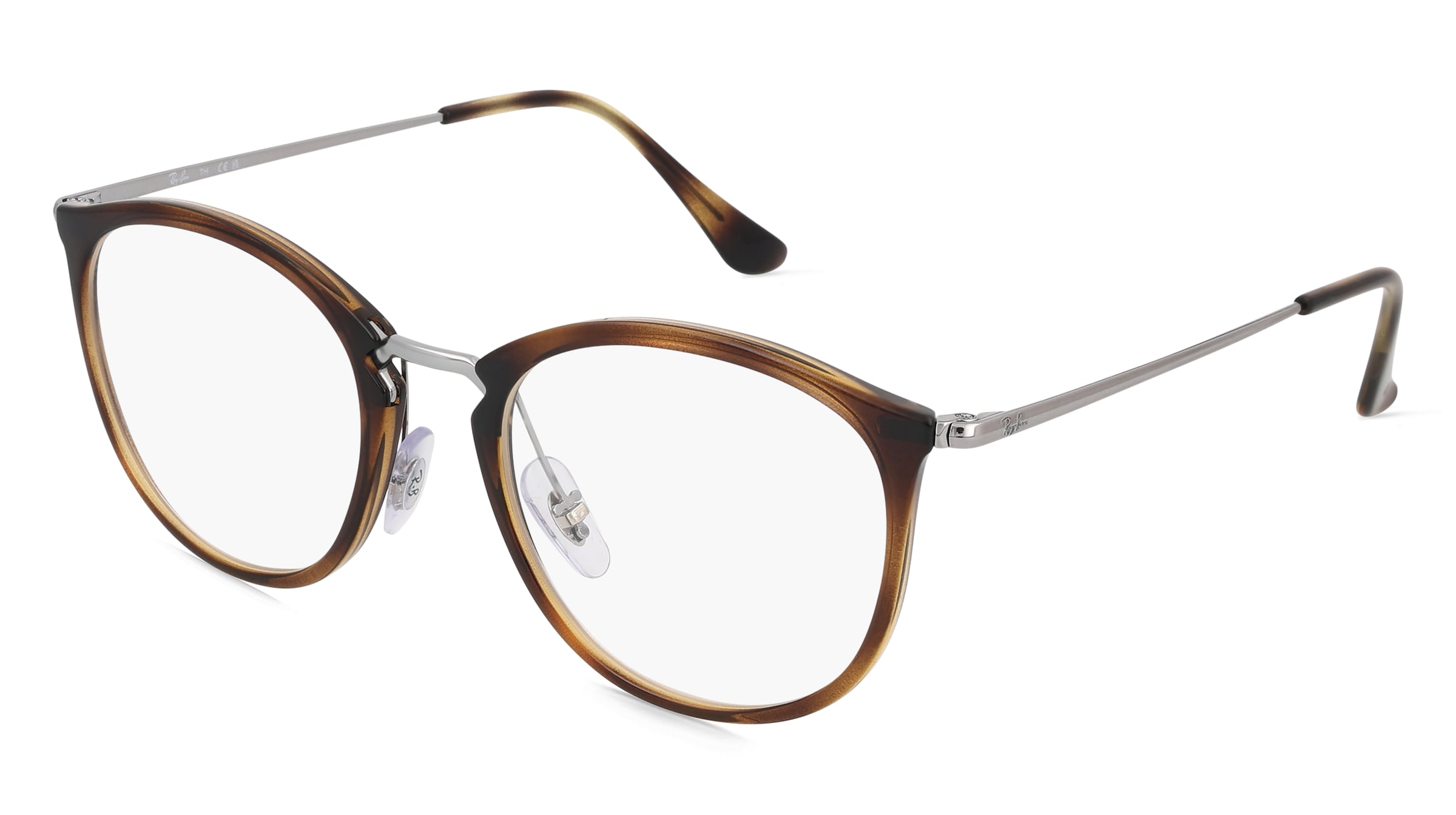 Ray-Ban RX7140 Unisex-Brille inkl. Gläser Vollrand Panto Kunststoff-Gestell 51/20/150, Havanna