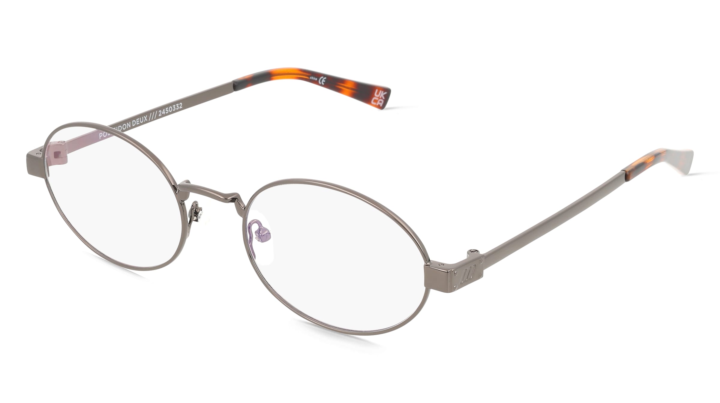 LeSpecs POSEIDON DEUX Unisex-Blaulichtfilterbrille ohne Sehstärke Vollrand Oval Metall-Gestell, Grau