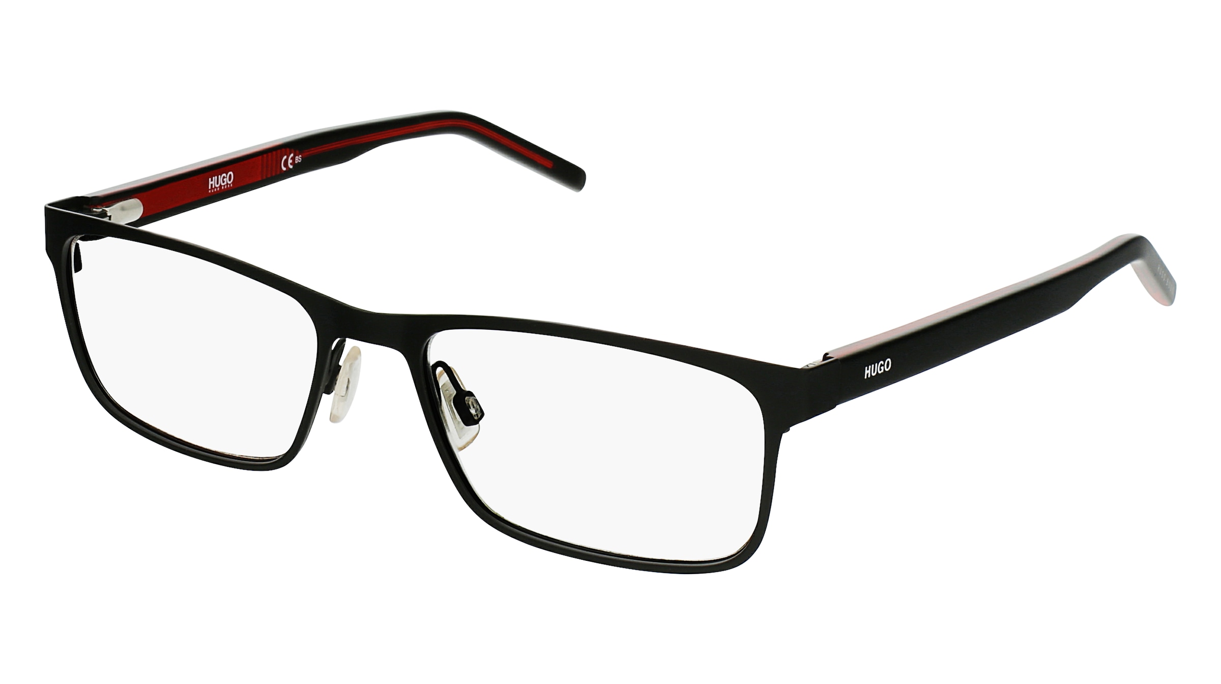 Hugo HG 1005 Herren-Brille inkl. Gläser Vollrand Quadratisch Metall-Gestell 55/18/145, Schwarz