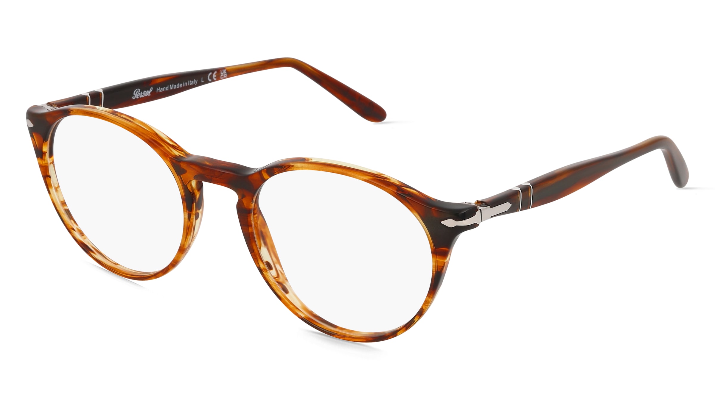 Persol 0PO3092V Herren-Brille inkl. Gläser Vollrand Panto Acetat-Gestell 50/19/145, Braun