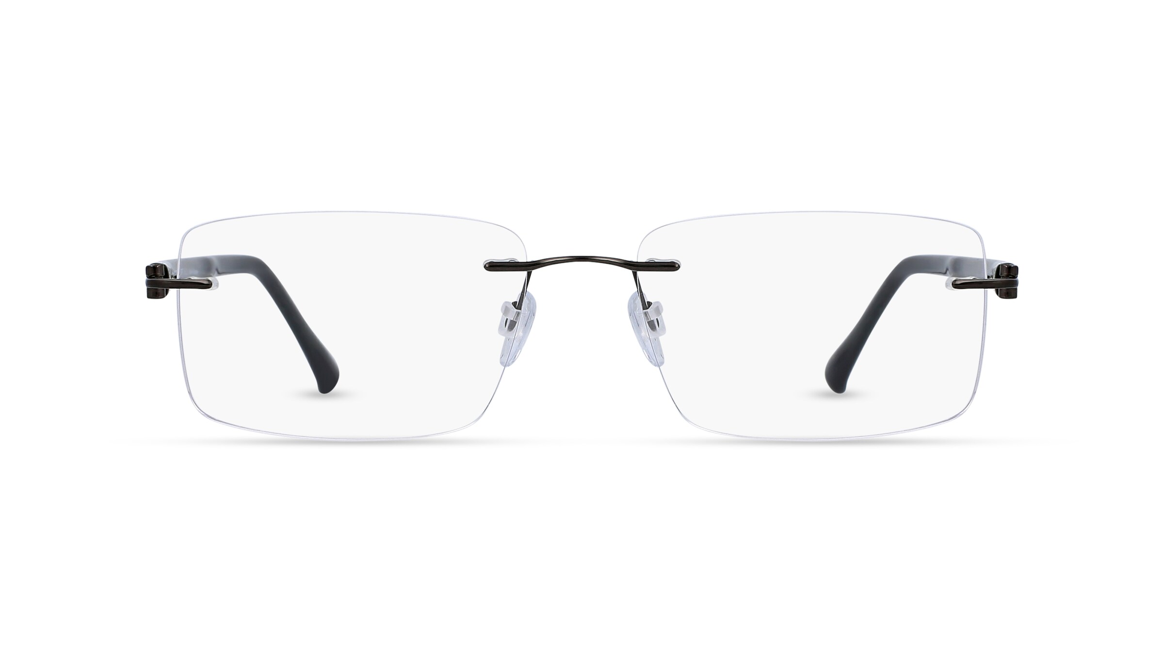 Fielmann COMFORT 116 CL Herren-Brille inkl. Gläser Randlos Eckig Titan-Gestell 55mm/17mm/140mm, grau