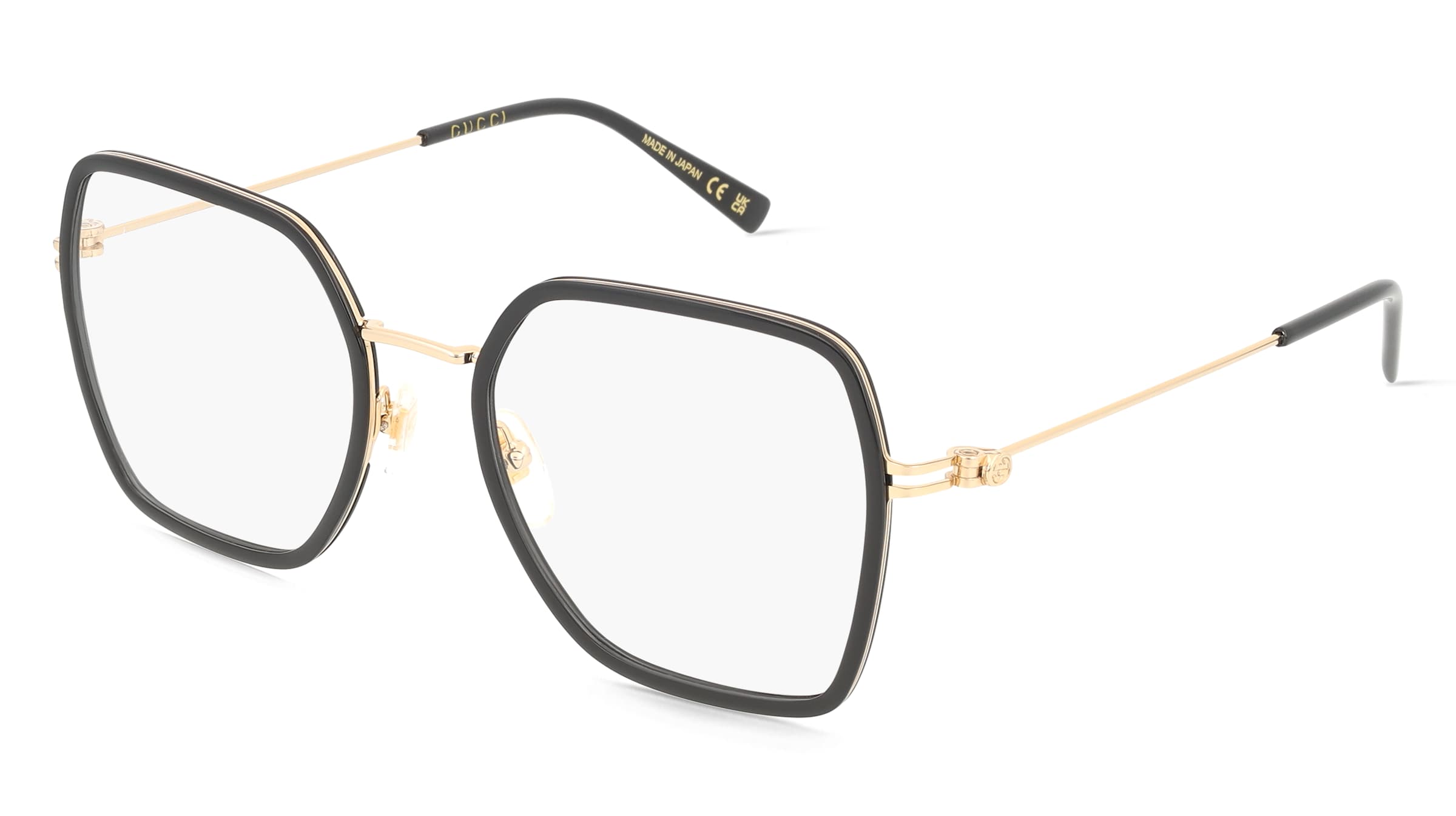 Gucci GG1850O Unisex-Brille inkl. Gläser Vollrand Eckig Kunststoff-Gestell 51/19/145, Schwarz