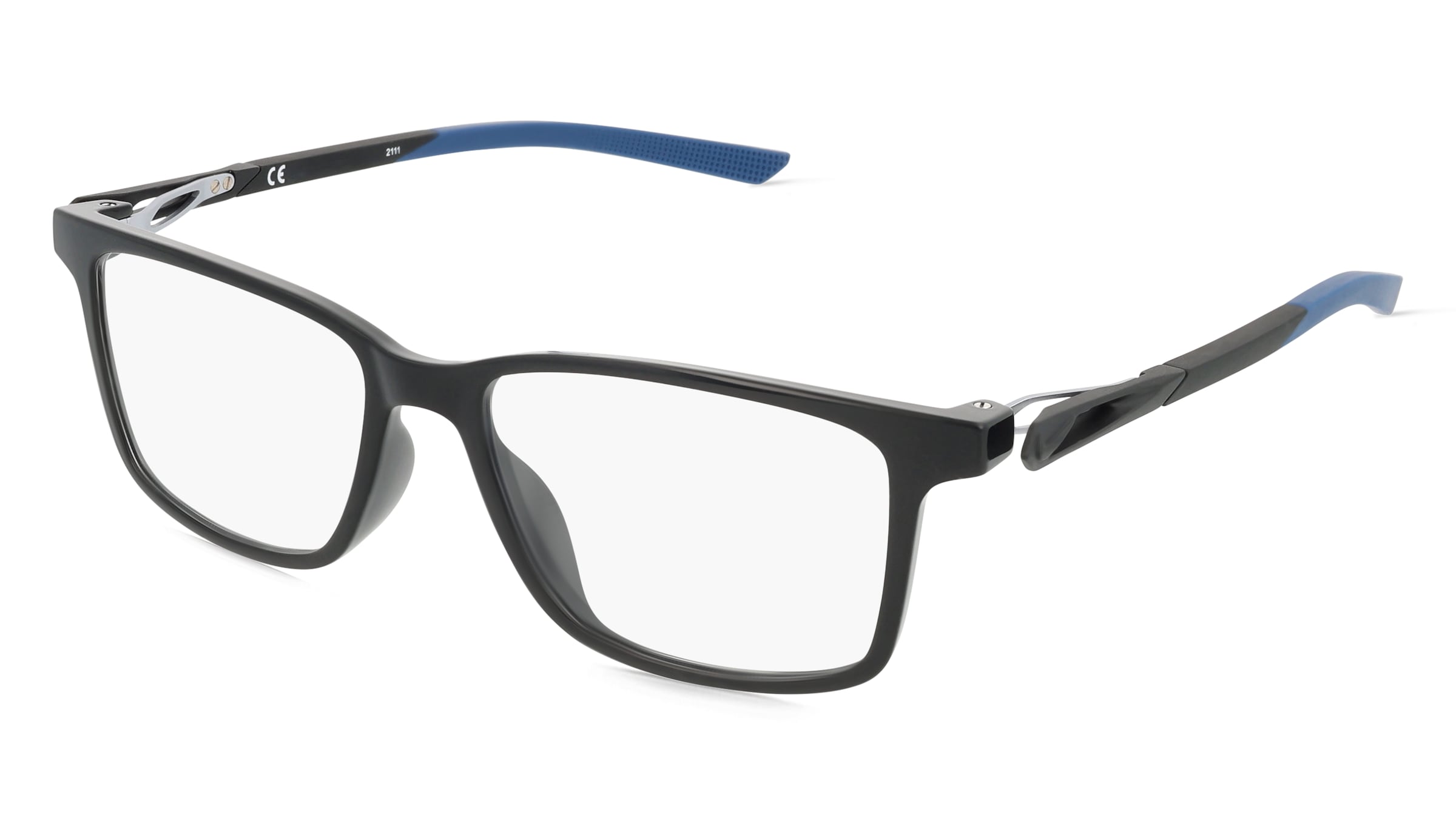 Nike 7145 Unisex-Brille inkl. Gläser Vollrand Quadratisch Kunststoff-Gestell 53/16/140, Schwarz