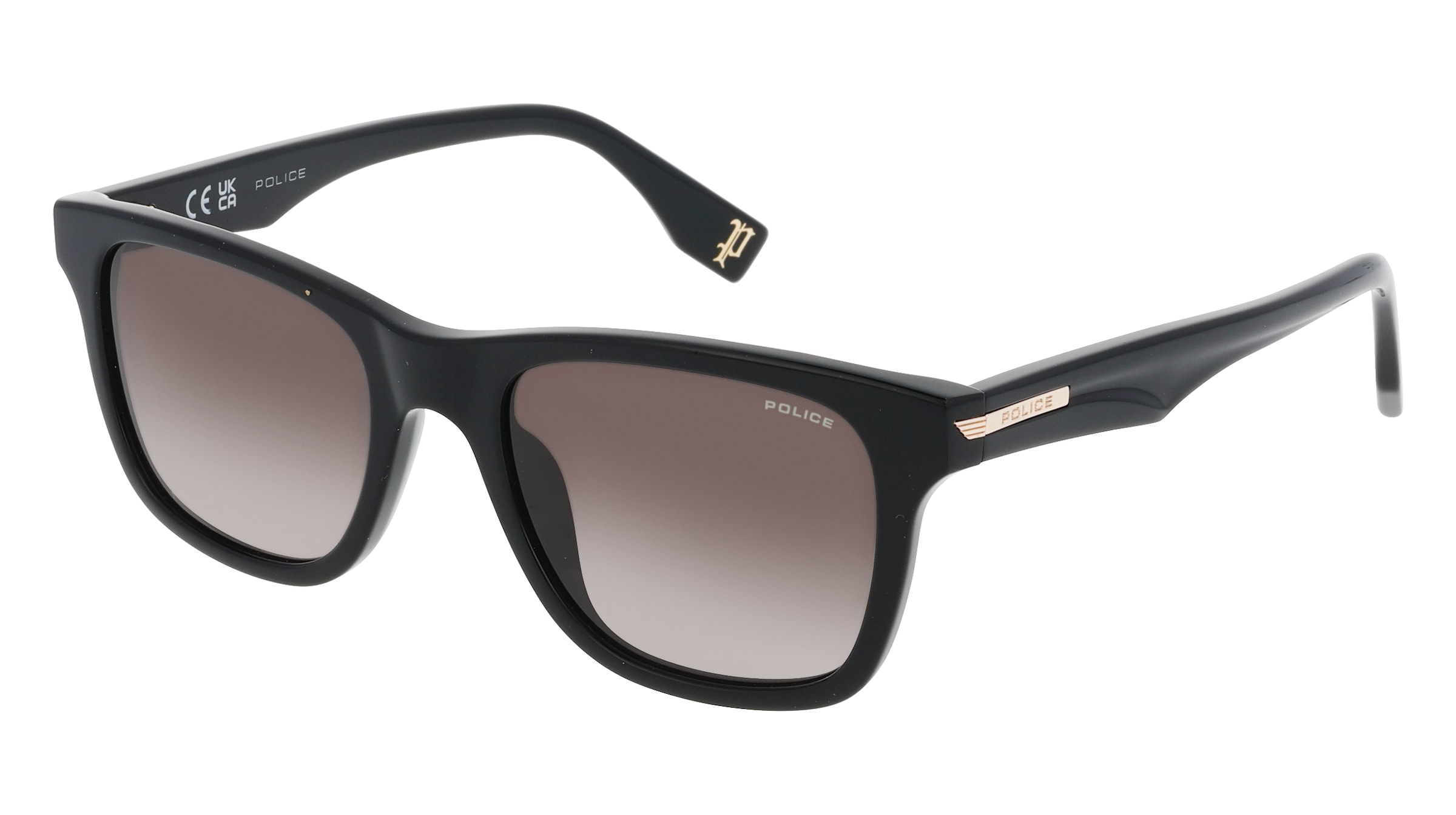 Police SPLU68 Herren-Sonnenbrille Vollrand Quadratisch Kunststoff-Gestell, Schwarz