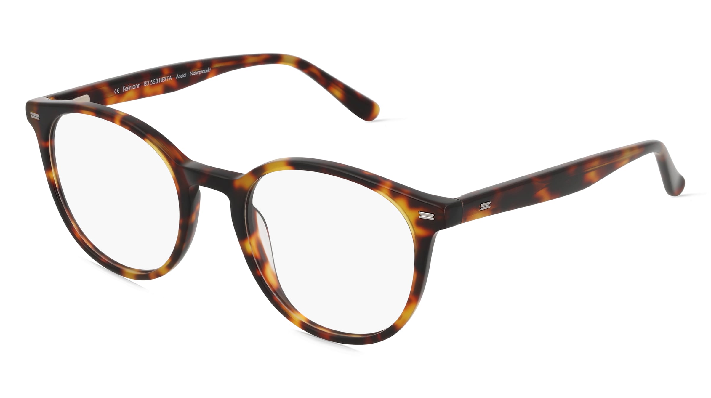 Fielmann BD 553 FLEX FA Unisex-Brille inkl. Gläser Vollrand Panto Acetat-Gestell 50/20/145, Havanna