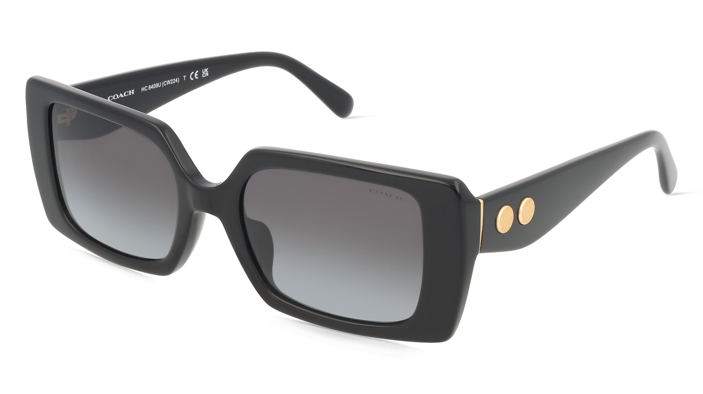 Coach HC8409U Damen-Sonnenbrille Vollrand Quadratisch Acetat-Gestell, Schwarz