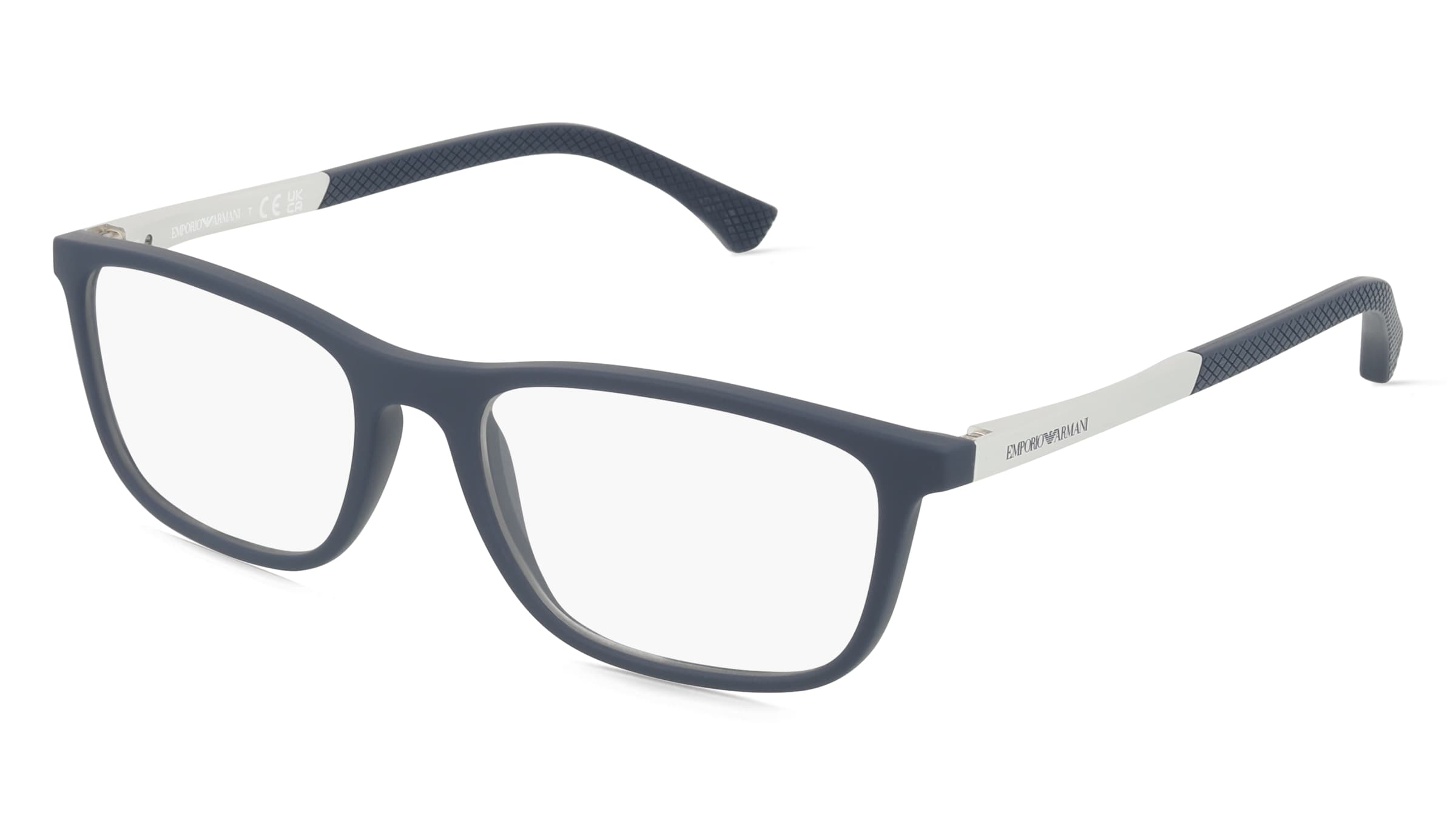 Emporio Armani EA3069 Herren-Brille inkl. Gläser Vollrand Quadratisch Kunststoff-Gestell 55/17/140, Blau