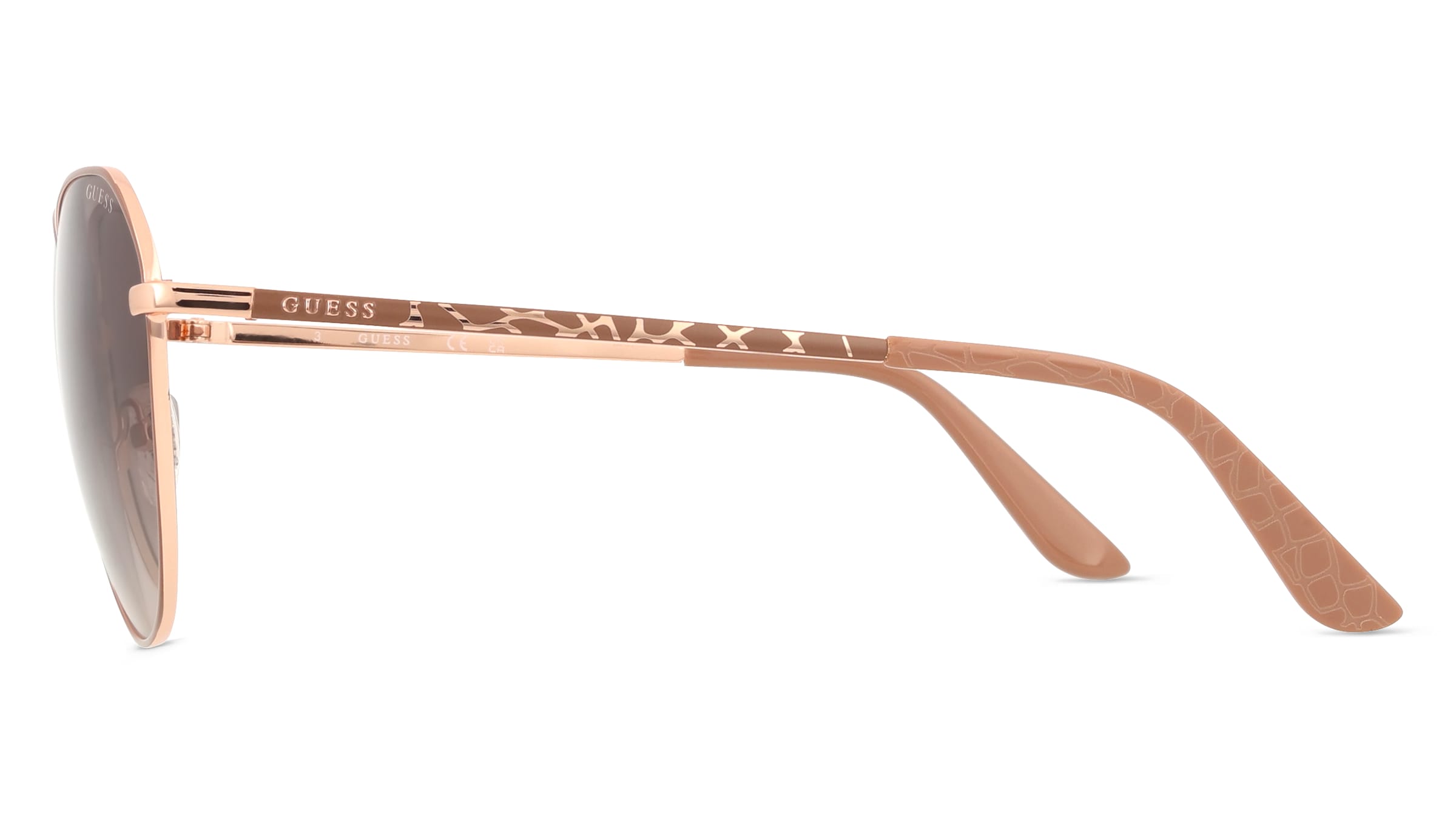 Thumbnail - Guess GU00148 Damen-Sonnenbrille Vollrand Rund Metall-Gestell, Beige