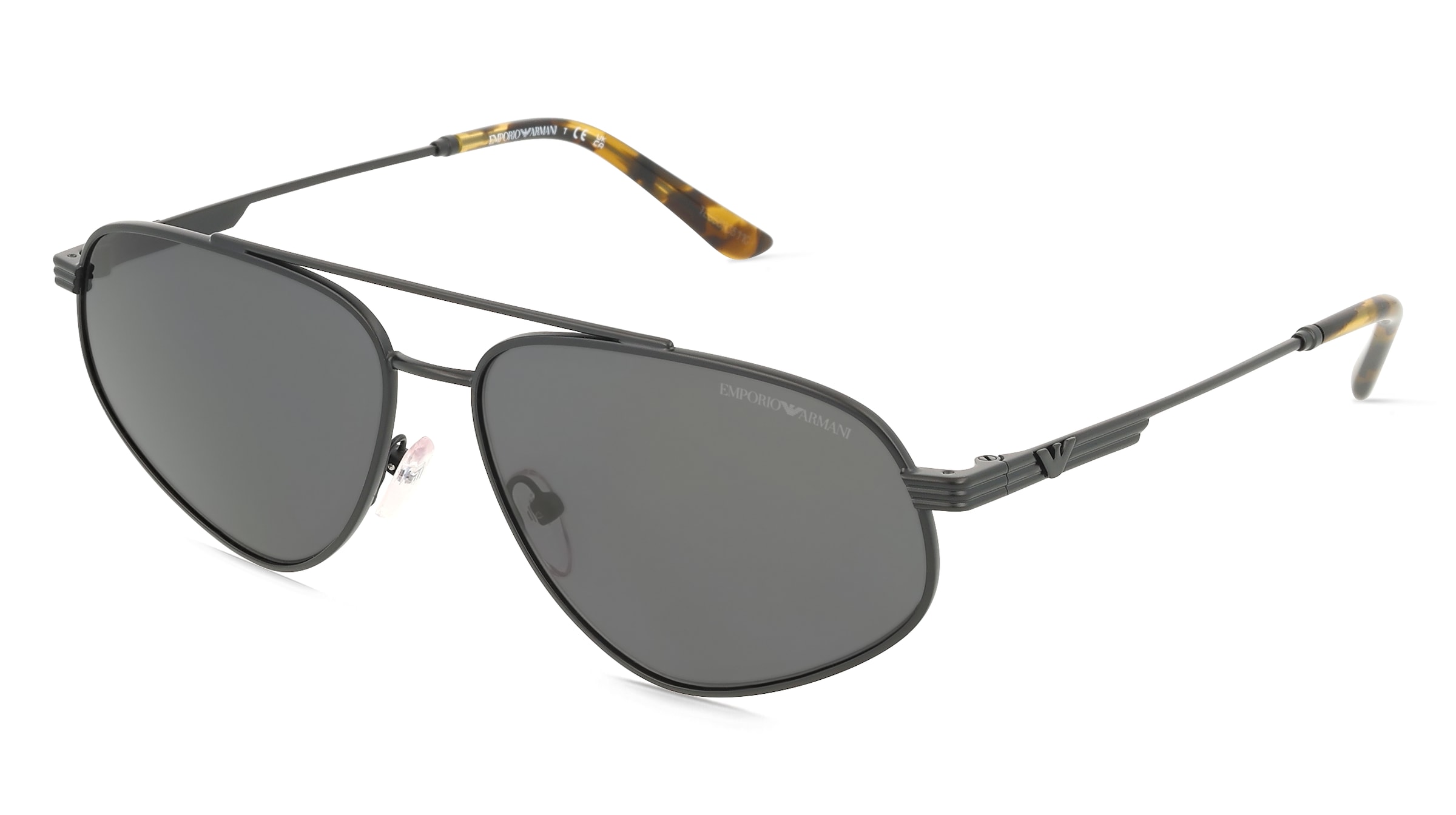Emporio Armani EA2156 Herren-Sonnenbrille Vollrand Pilot Metall-Gestell, Schwarz