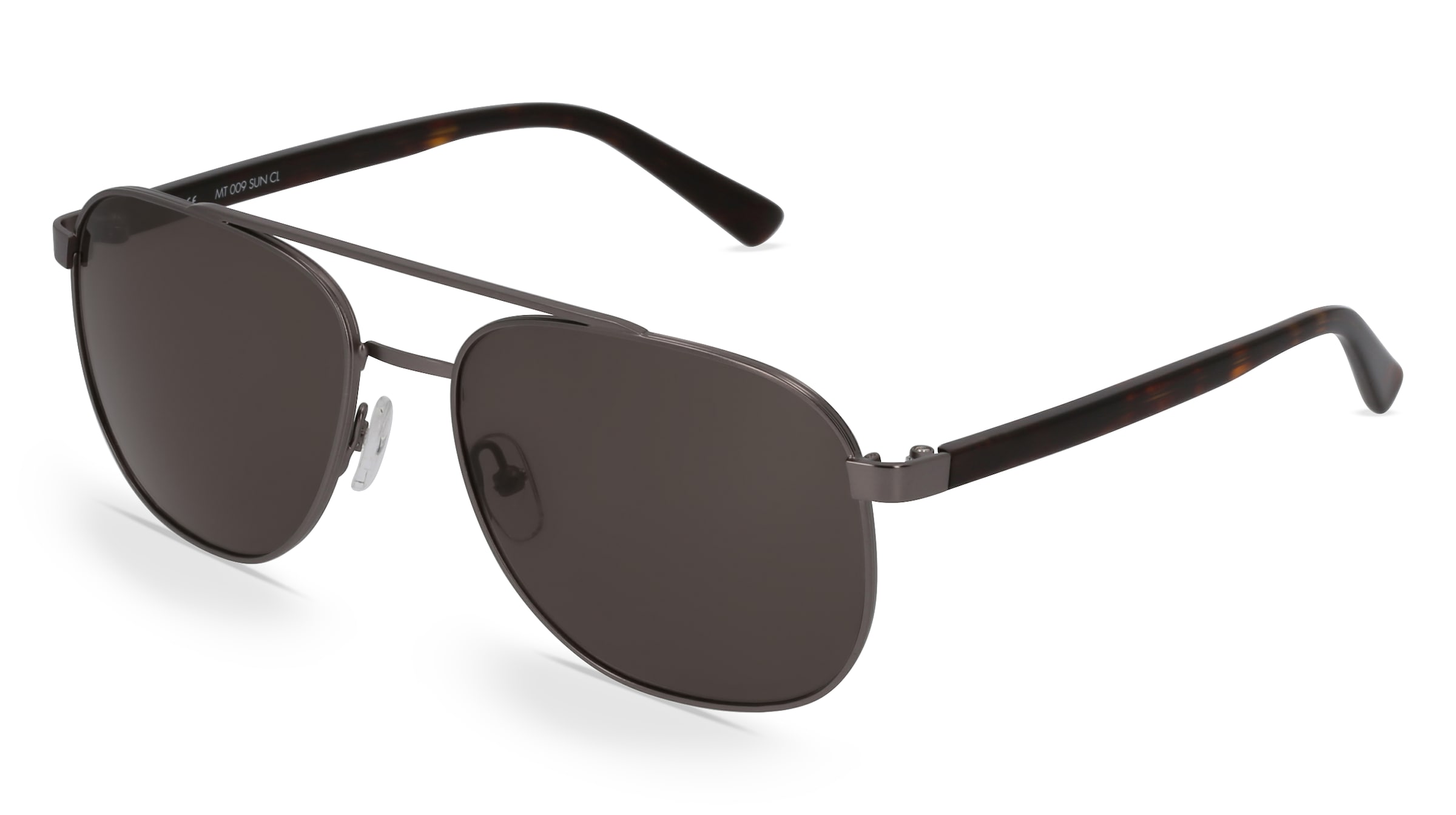 Fielmann MT 009 SUN CL Herren-Sonnenbrille Vollrand Pilot Edelstahl-Gestell, Grau