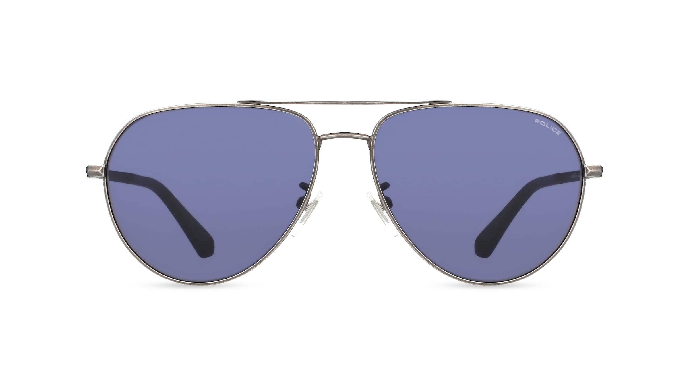 Police POISPLE25 Herren-Sonnenbrille Vollrand Pilot Metall-Gestell, grau