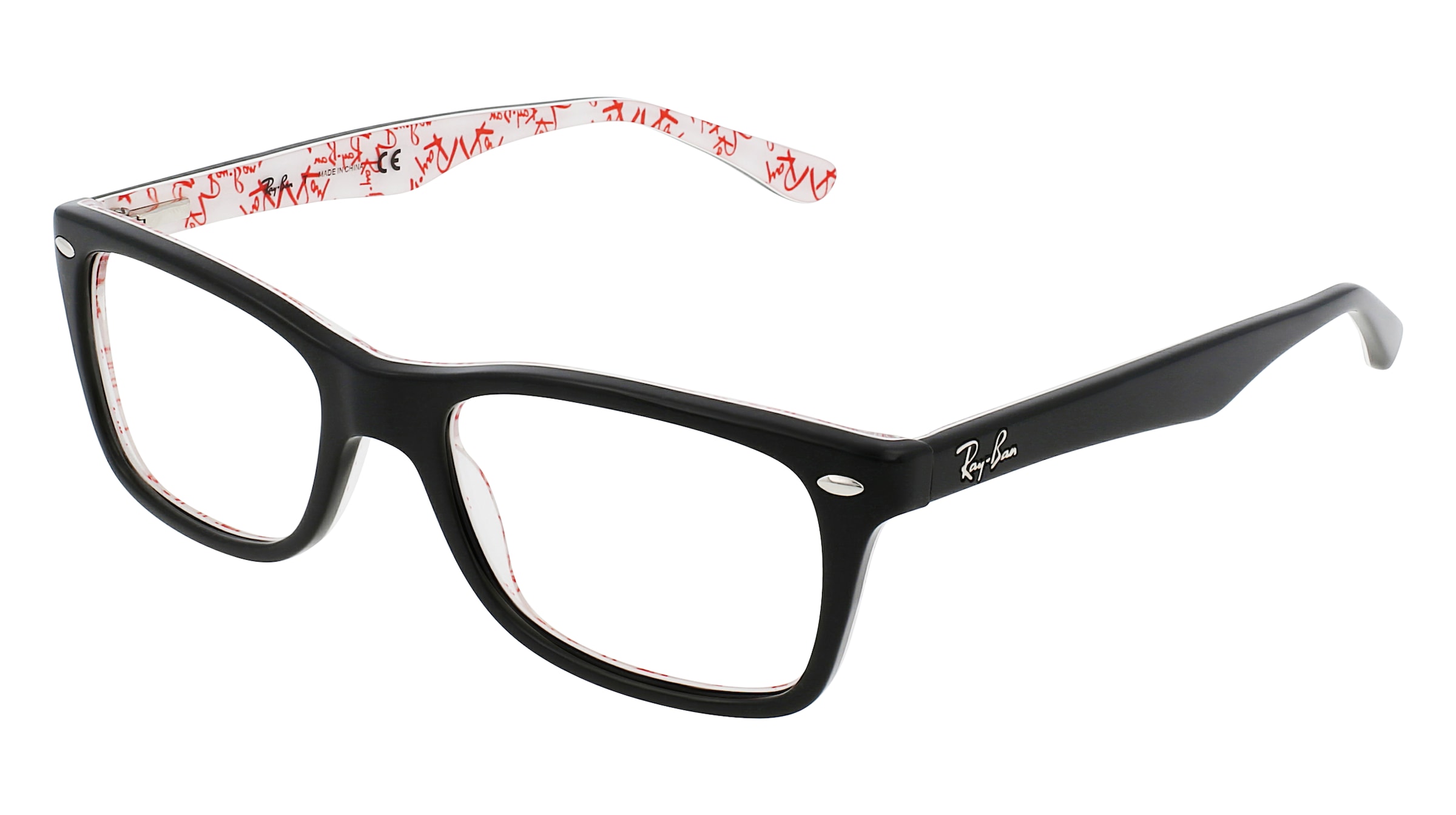 Ray-Ban RX5228 Damen-Brille inkl. Gläser Vollrand Quadratisch Acetat-Gestell 50/17/140, Schwarz