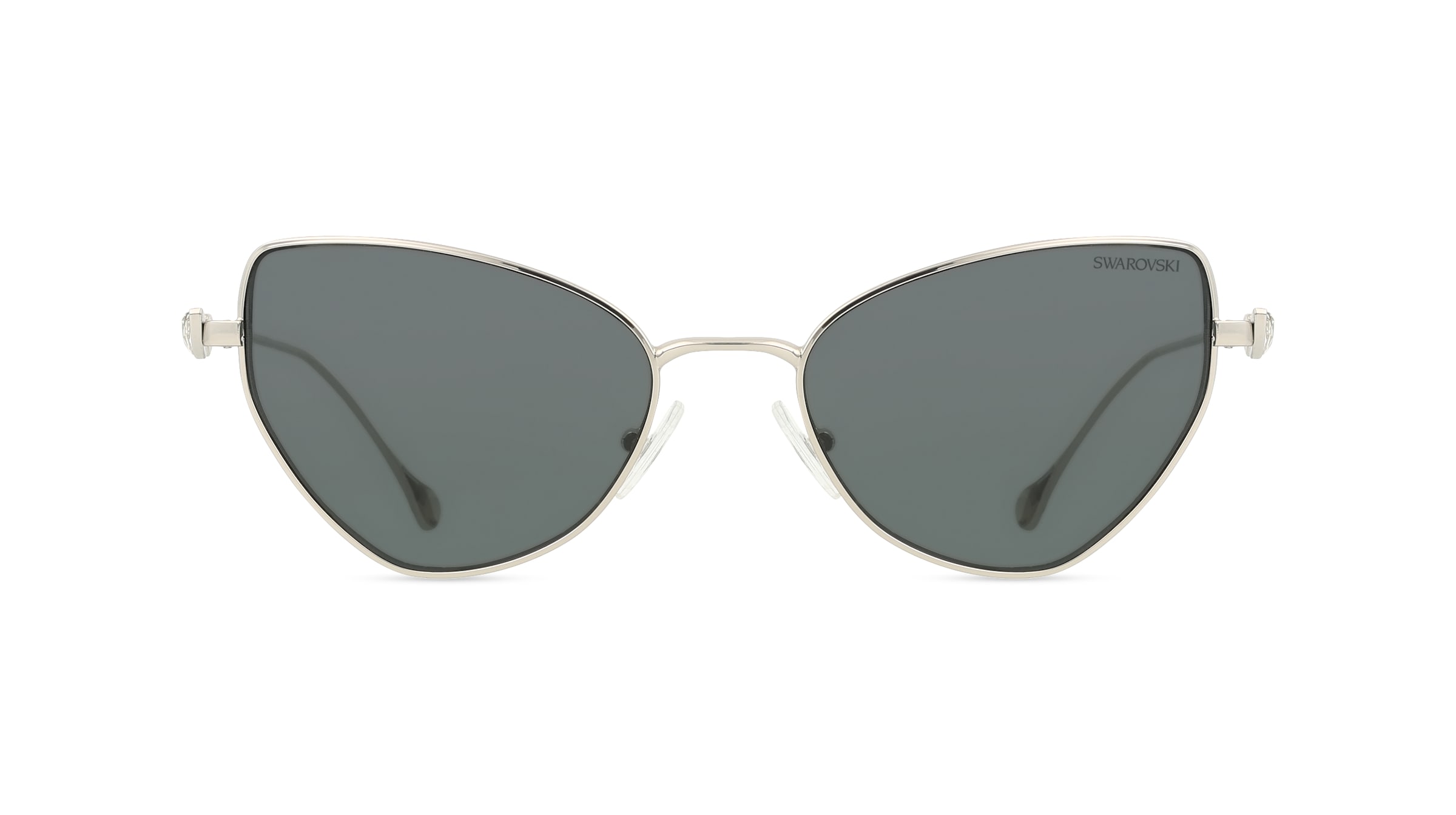 Swarovski SK7011 Damen-Sonnenbrille Vollrand Achteckig Metall-Gestell, silber