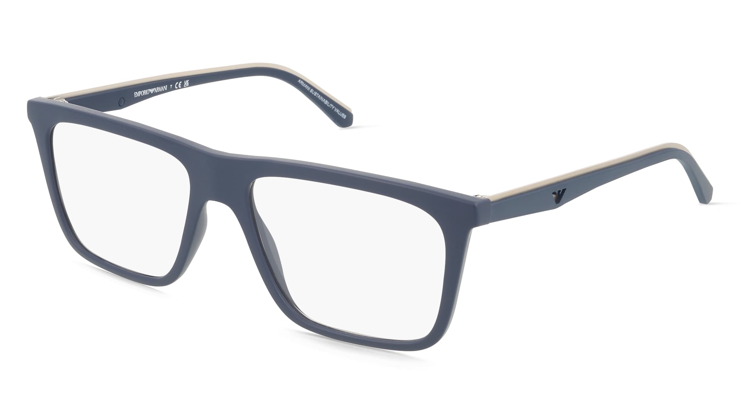 Emporio Armani 0EA4258 Herren-Brille inkl. Gläser Vollrand Quadratisch Kunststoff-Gestell 56/17/145, Blau