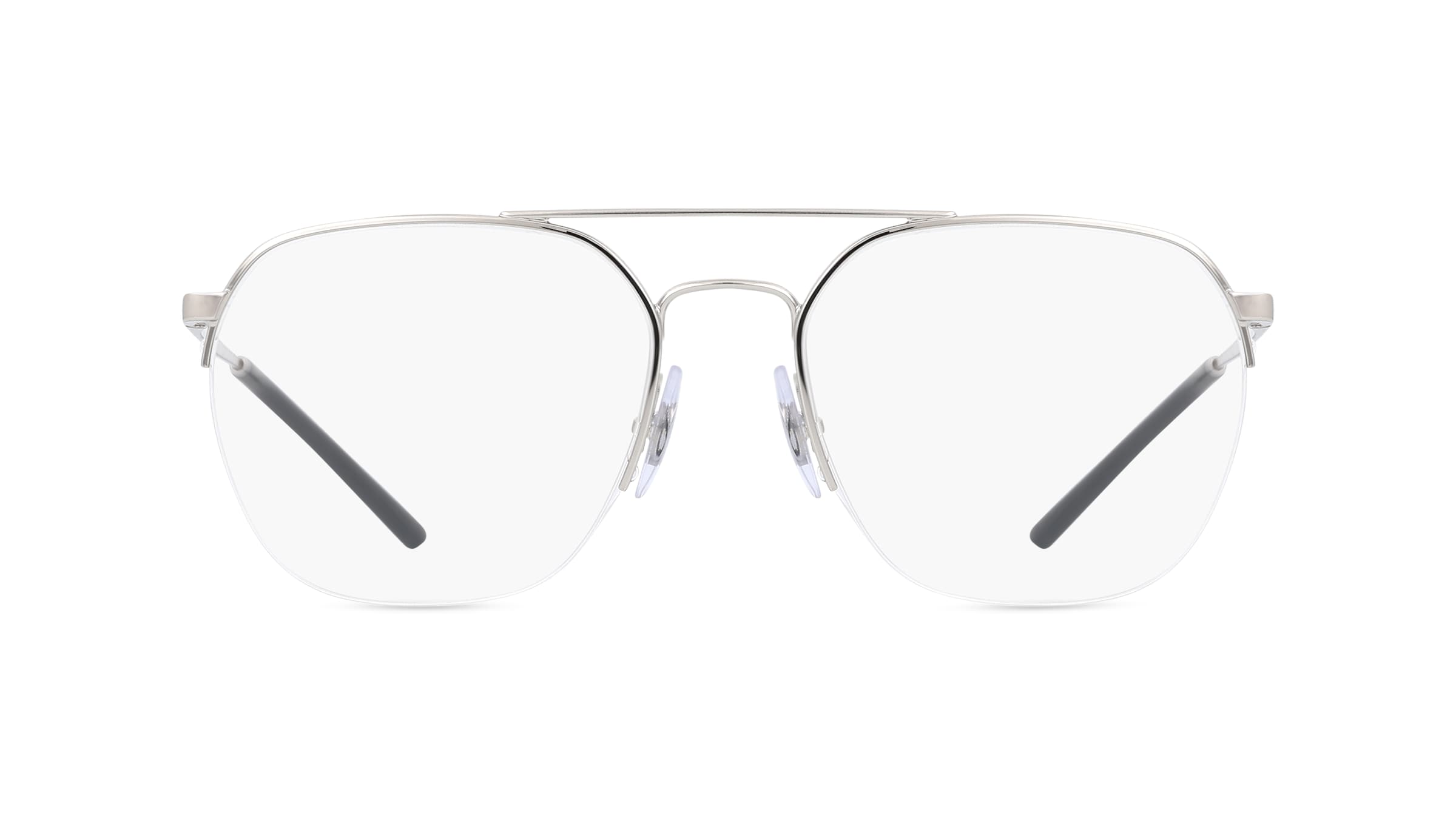 Ray-Ban RX6444 Unisex-Brille inkl. Gläser Nylor Pilot Metall-Gestell 51mm/18mm/140mm, silber