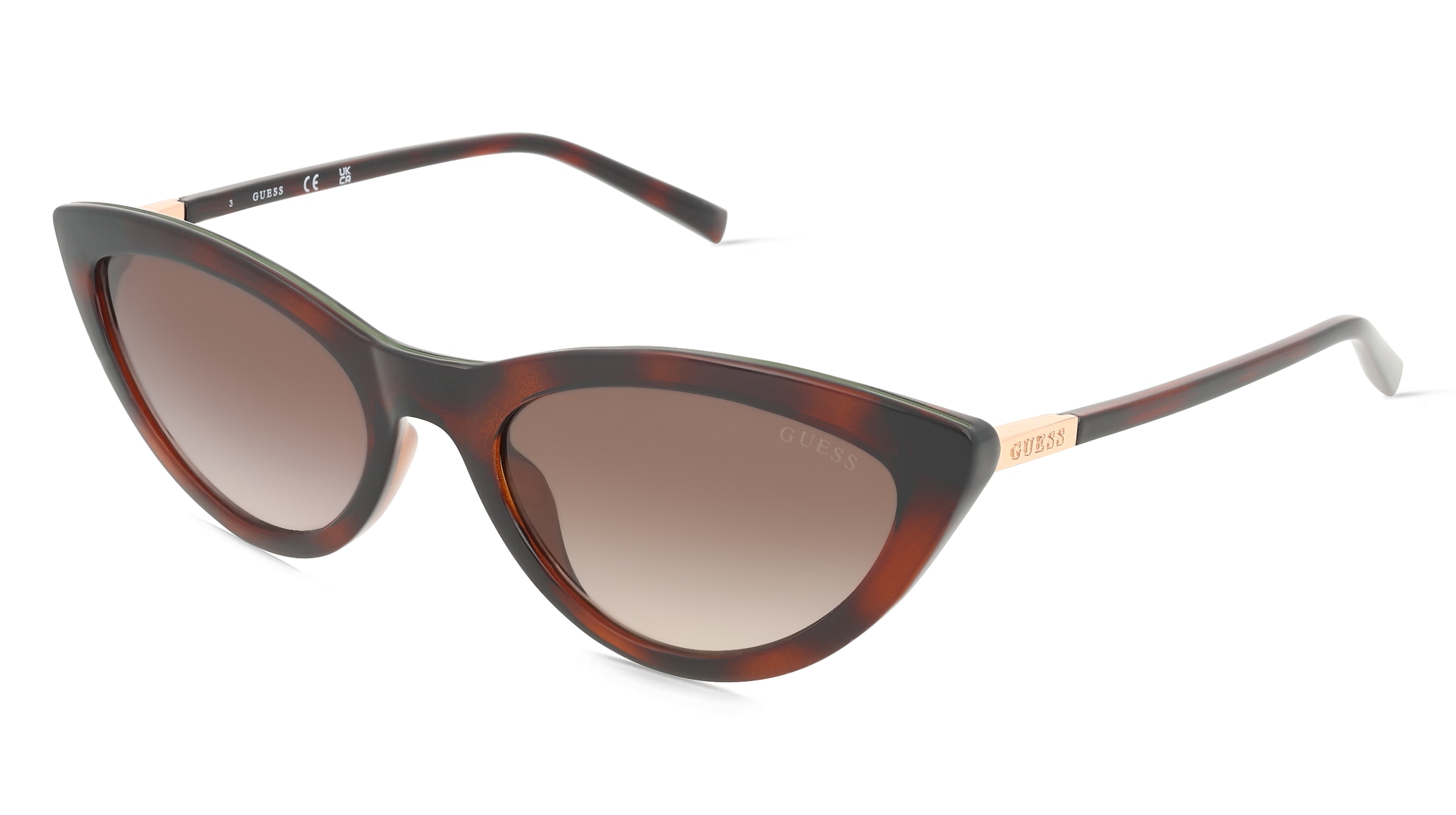 Guess GU3053 Unisex-Sonnenbrille Vollrand Cat Eye Kunststoff-Gestell, Havanna