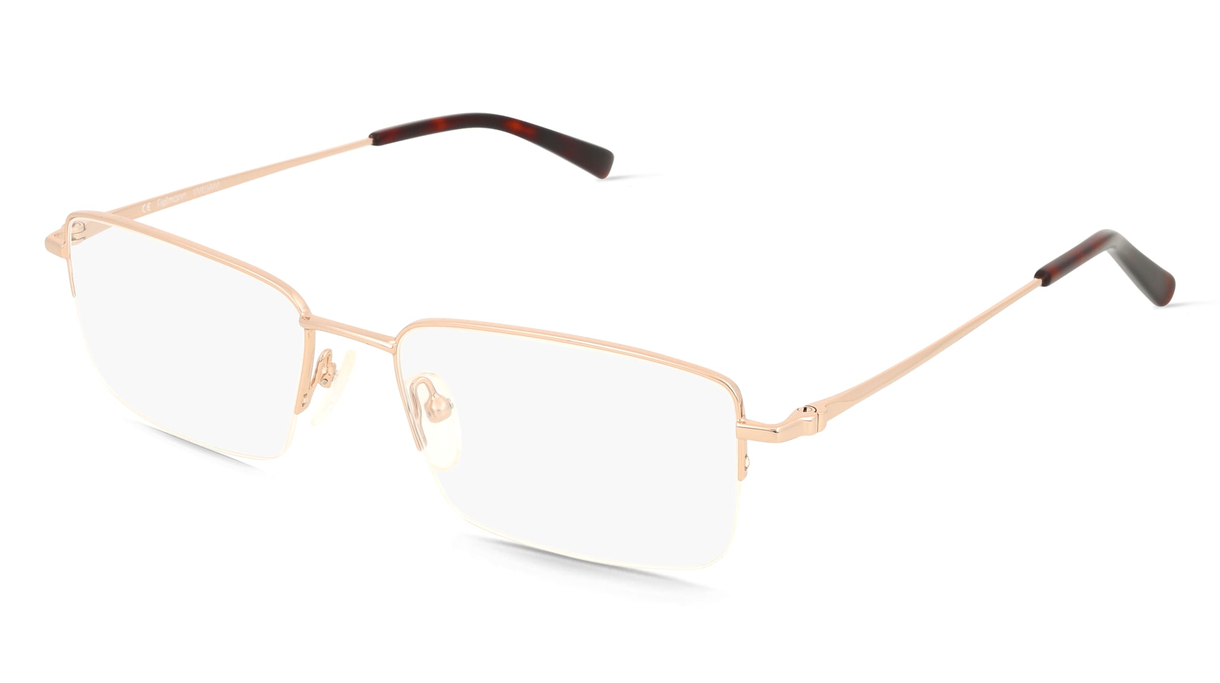 Fielmann OPH 9973 CL WILLIAM Herren-Brille inkl. Gläser Halbrand Quadratisch Edelstahl-Gestell 55/18/145, Gold