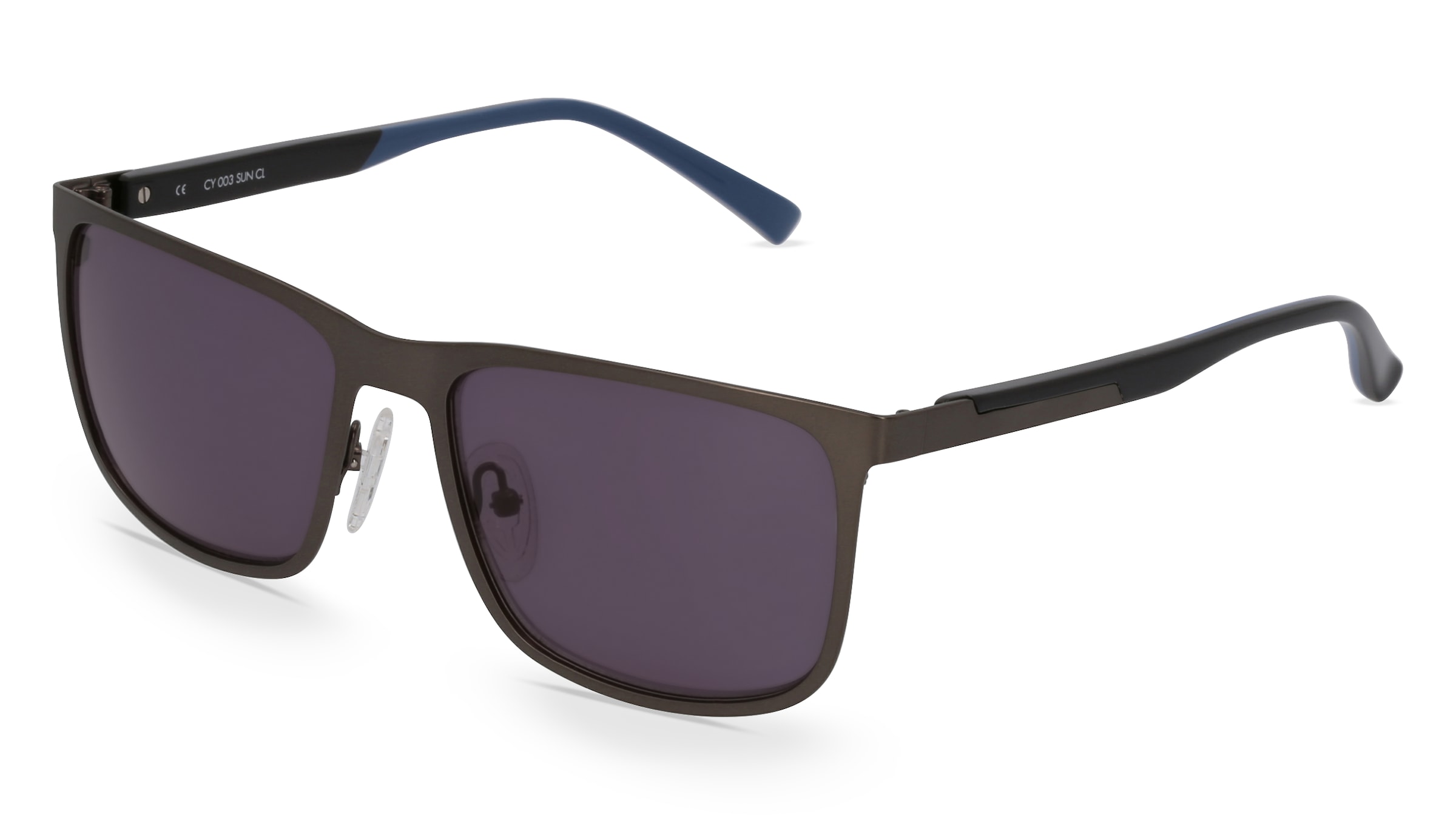 Fielmann CY 003 SUN CL Herren-Sonnenbrille Vollrand Quadratisch Edelstahl-Gestell, Grau