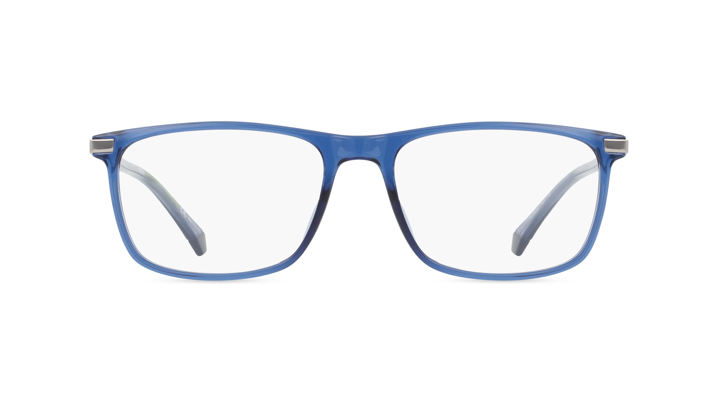 Polaroid PLD D458/G Herren-Brille inkl. Gläser Vollrand Rechteckig Kunststoff-Gestell 54mm/17mm/145mm, blau