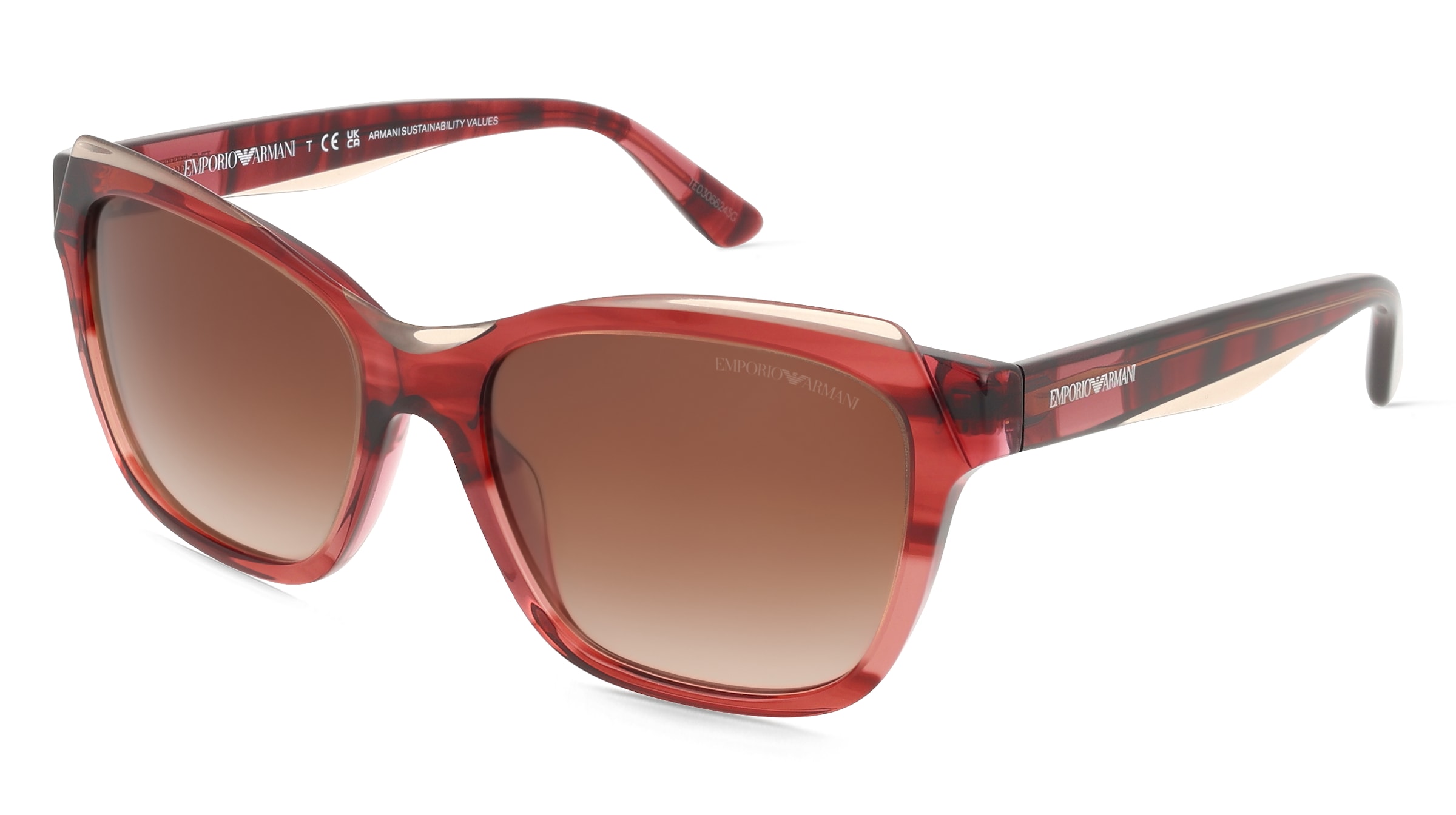 Emporio Armani EA4209 Damen-Sonnenbrille Vollrand Quadratisch Acetat-Gestell, Rot